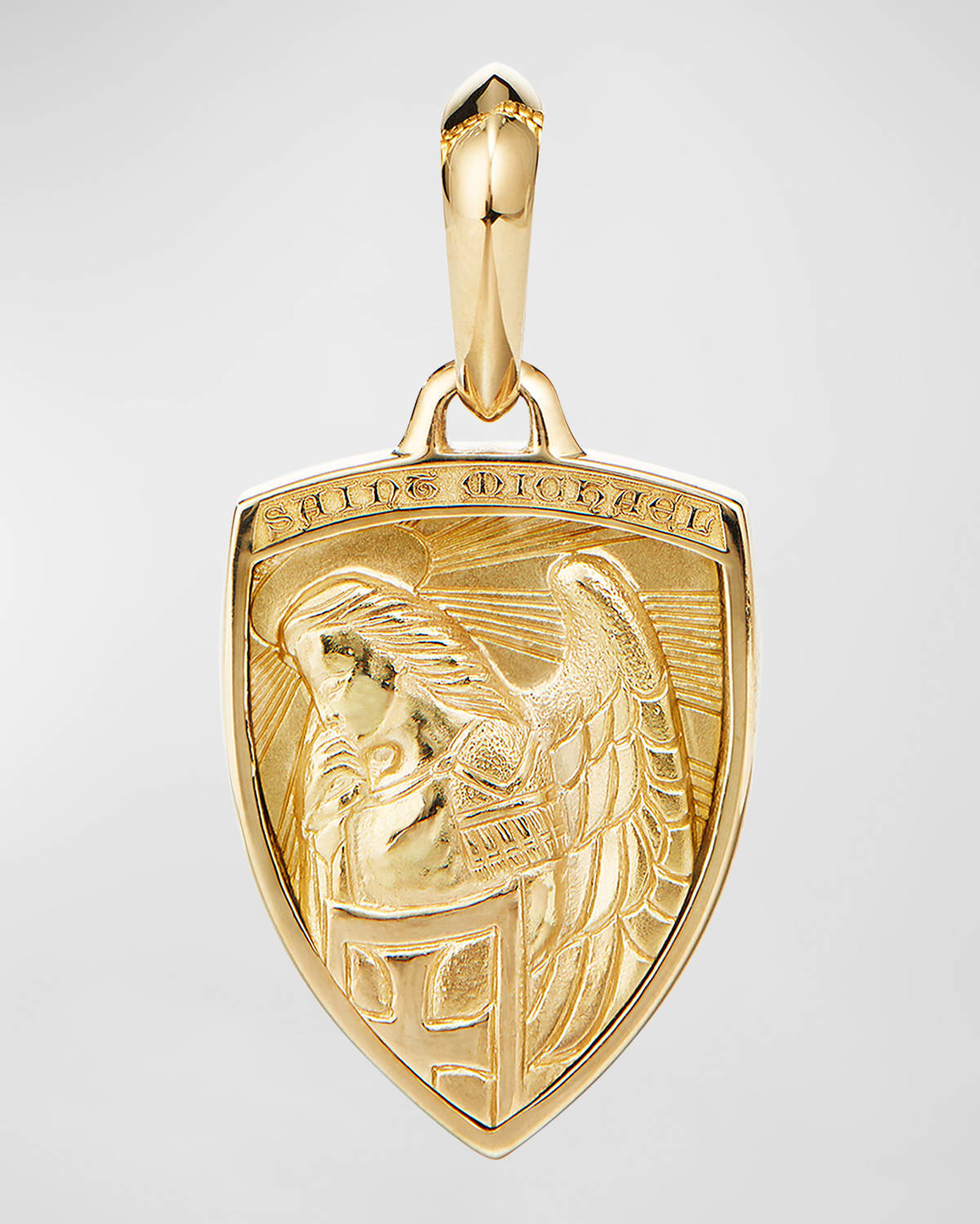 David Yurman Men's St. Michael Pendant in Silver, 26mm | Neiman Marcus