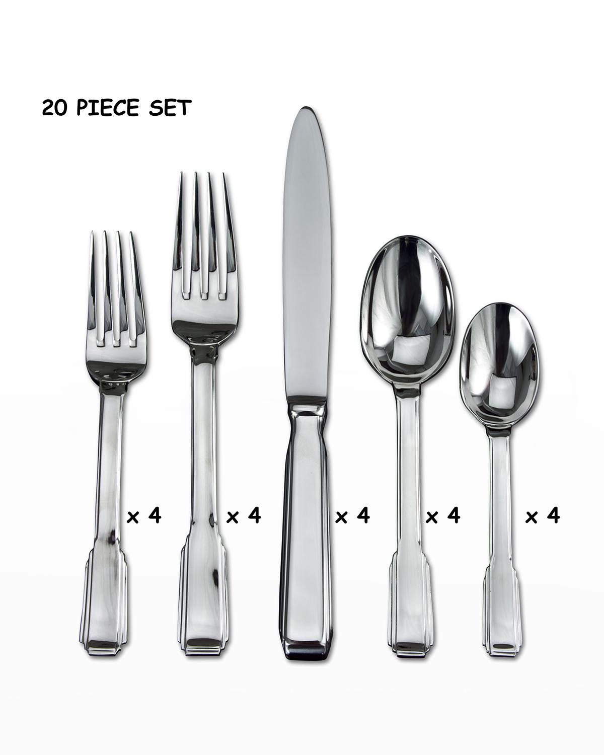 Ricci Silversmith 20-Piece Leopardo Flatware Service | Neiman Marcus