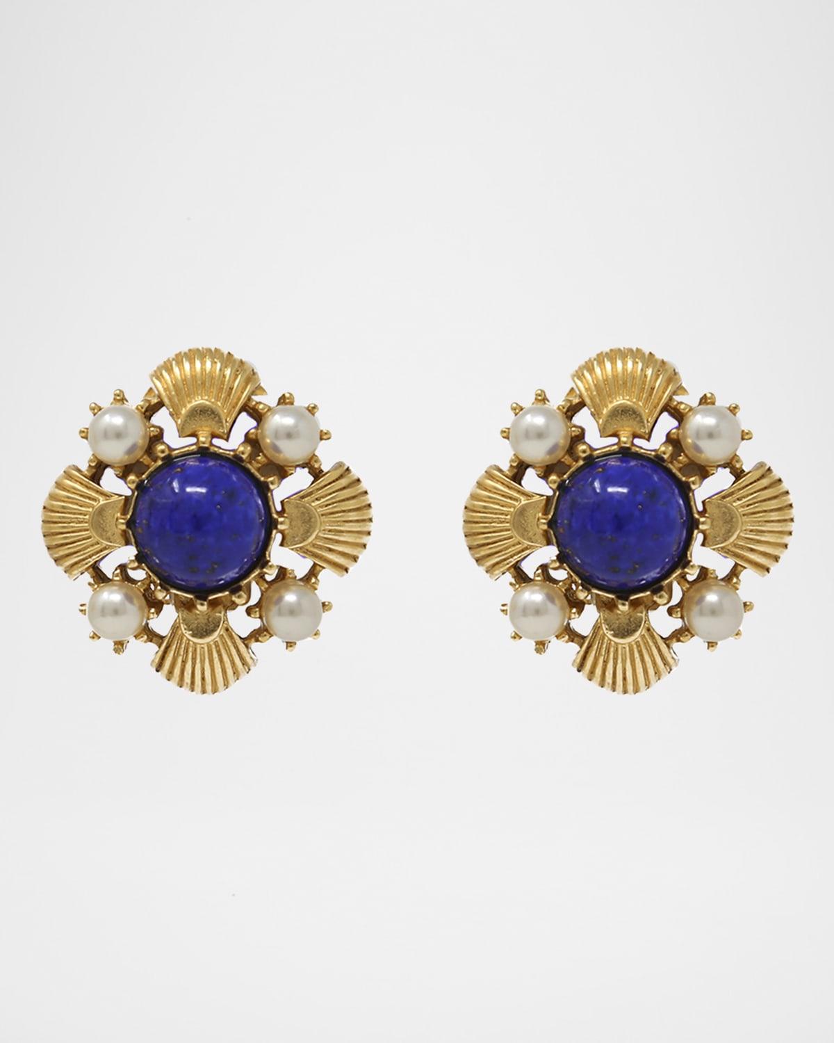 BenAmun Emerald Glass ClipOn Earrings Neiman Marcus