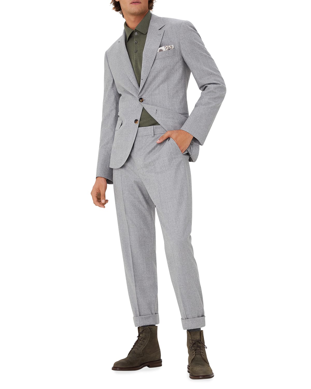 brunello cucinelli wool and cashmere suit