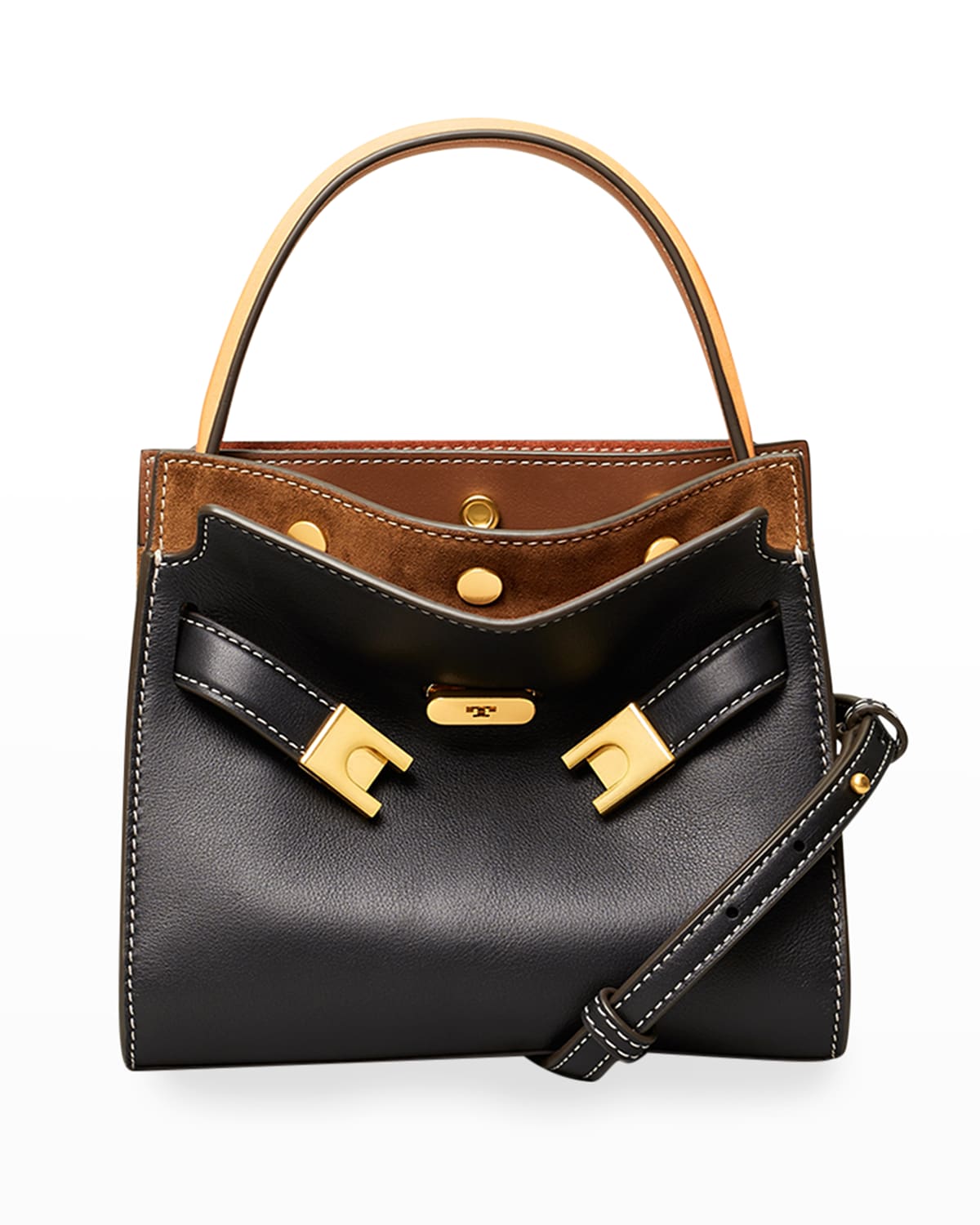 Tory Burch Lee Radziwill Pebbled Leather Double Bag | Neiman Marcus