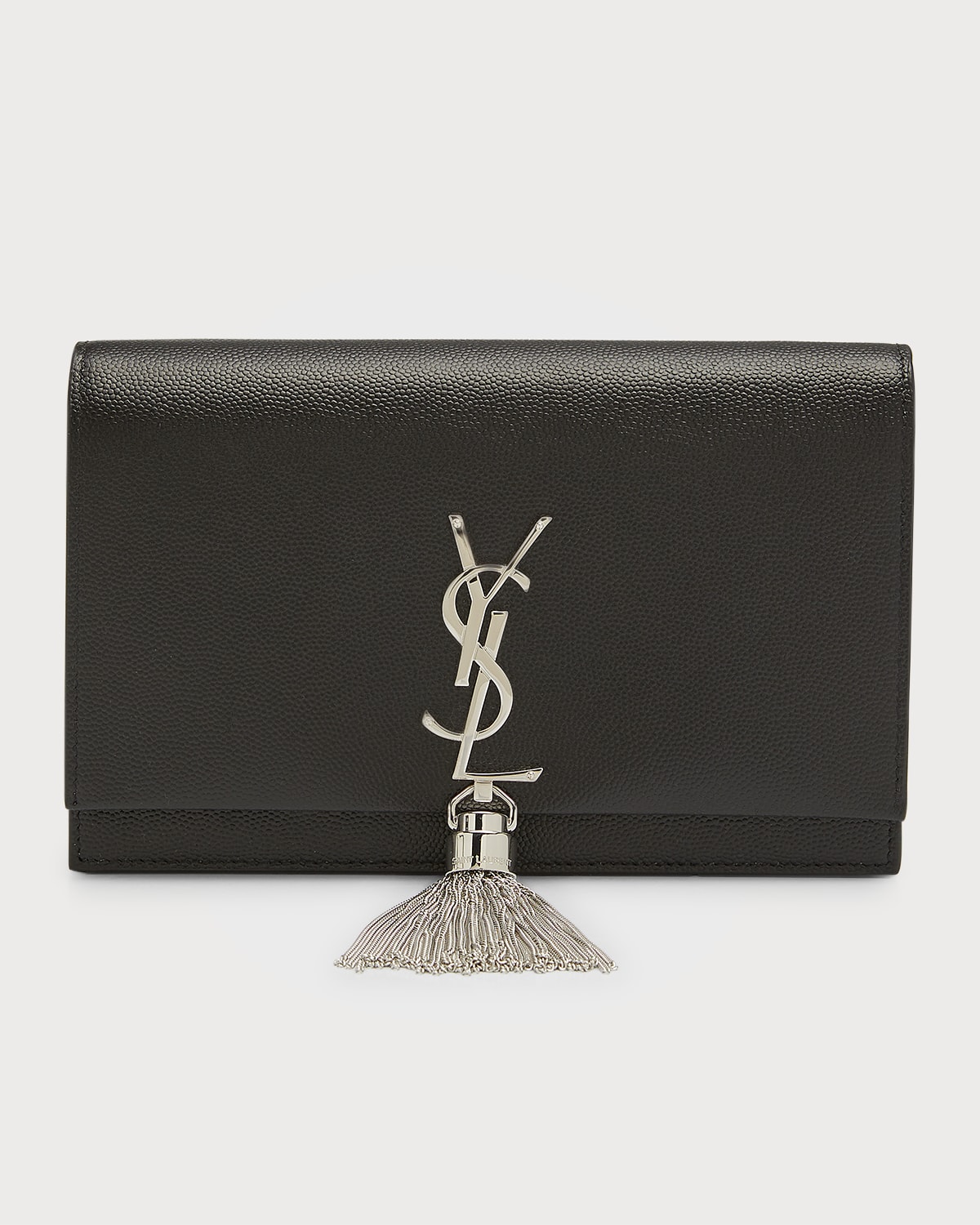 Saint Laurent Monogram YSL Large Grain de Poudre Leather Wallet on