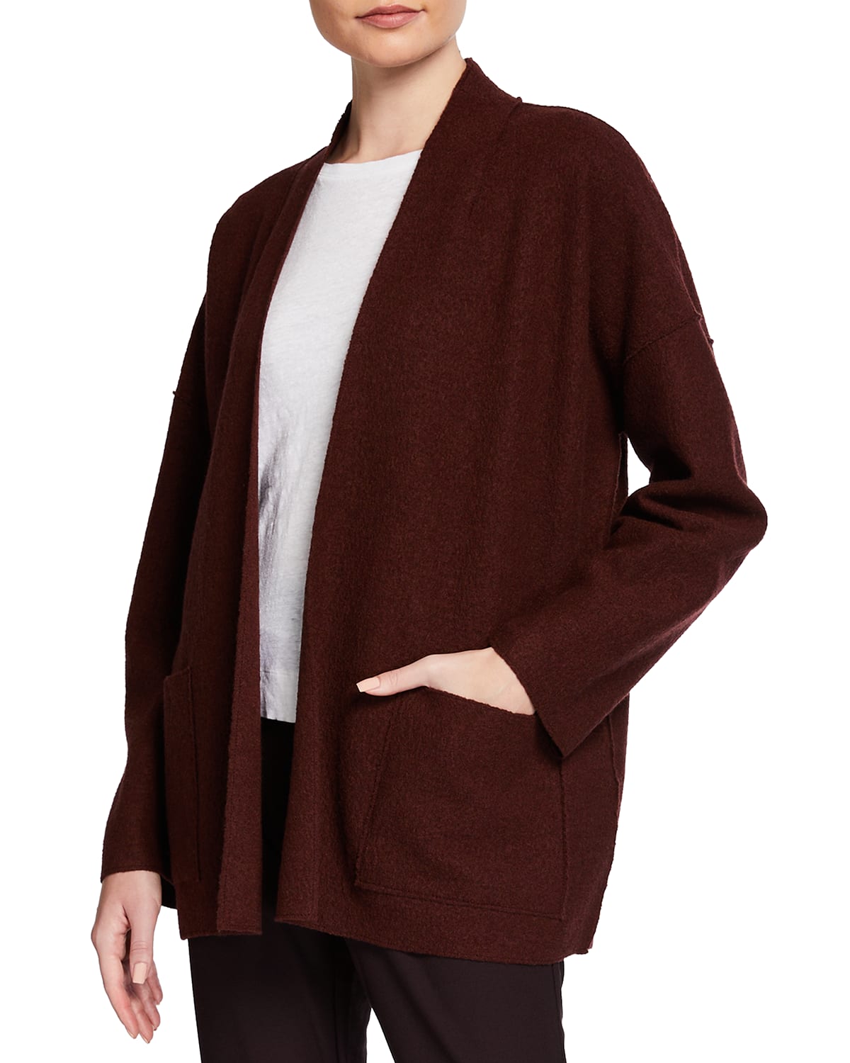 Eileen Fisher Boiled Wool High Collar Open Jacket and Matching Items ...