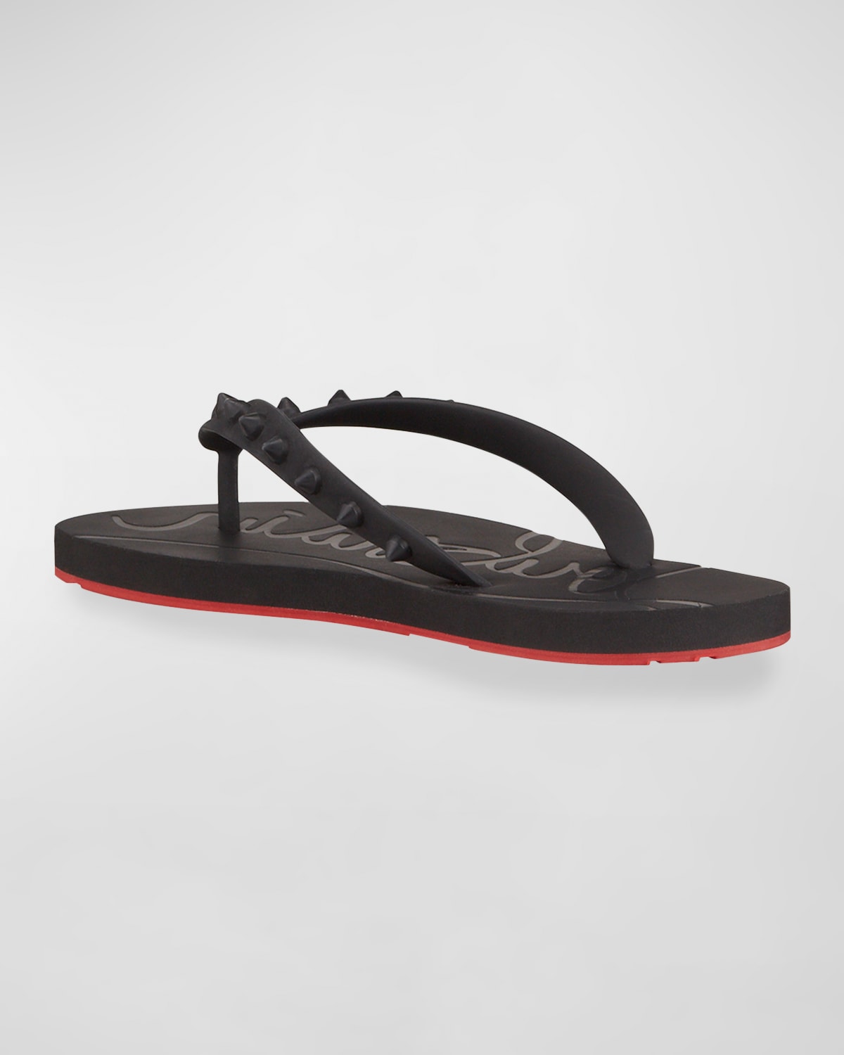 Christian Louboutin Loubi Spike Rubber Flip Flops