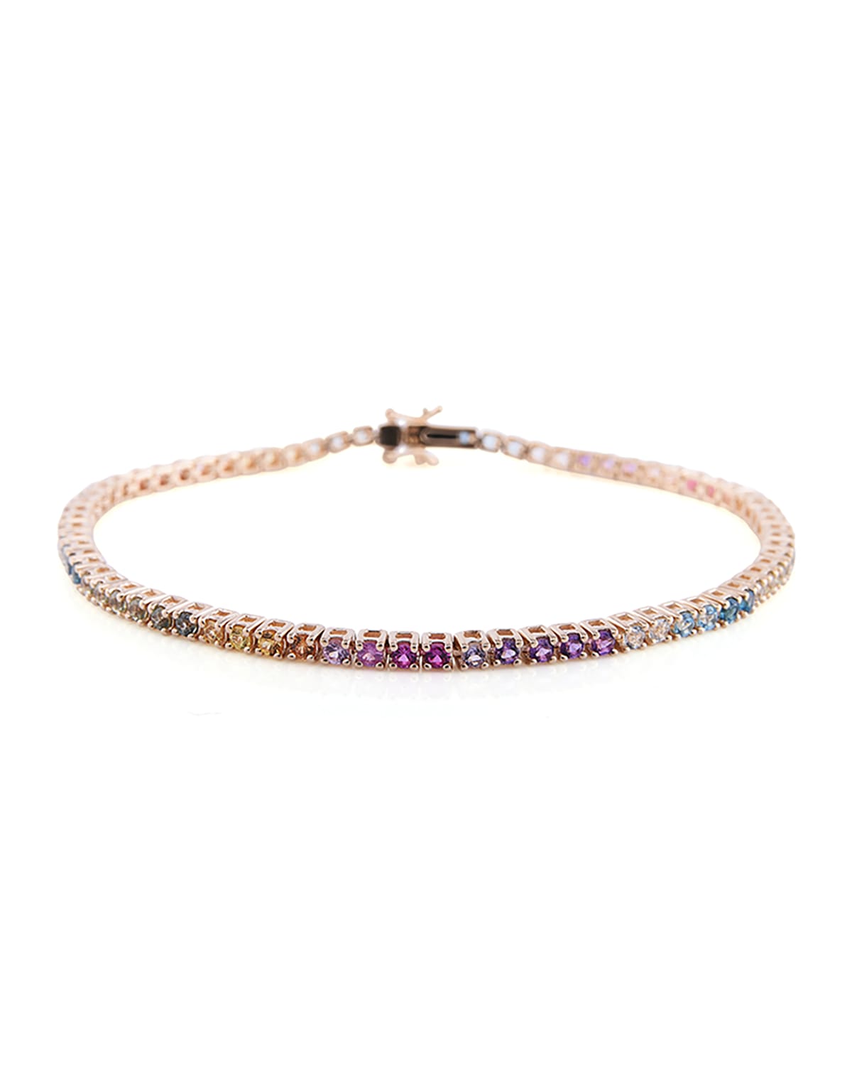 Stevie Wren 14k Gold Sapphire and Turquoise Rainbow Tennis Bracelet