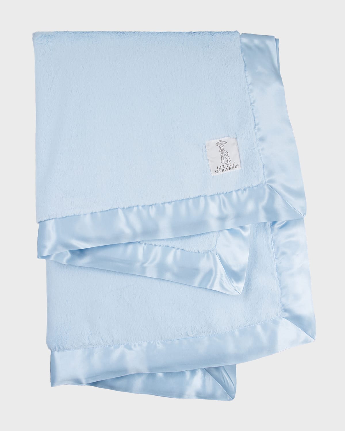 Little Giraffe Luxe Solid Plush Baby Blanket w/ Satin Border Neiman