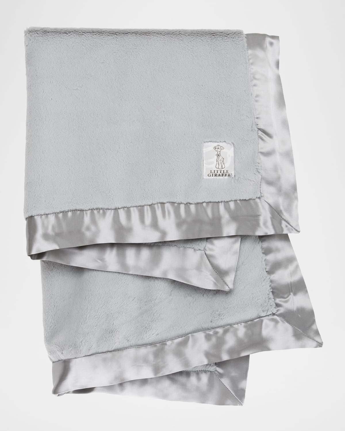 Little Giraffe Luxe Solid Plush Baby Blanket w/ Satin Border Neiman