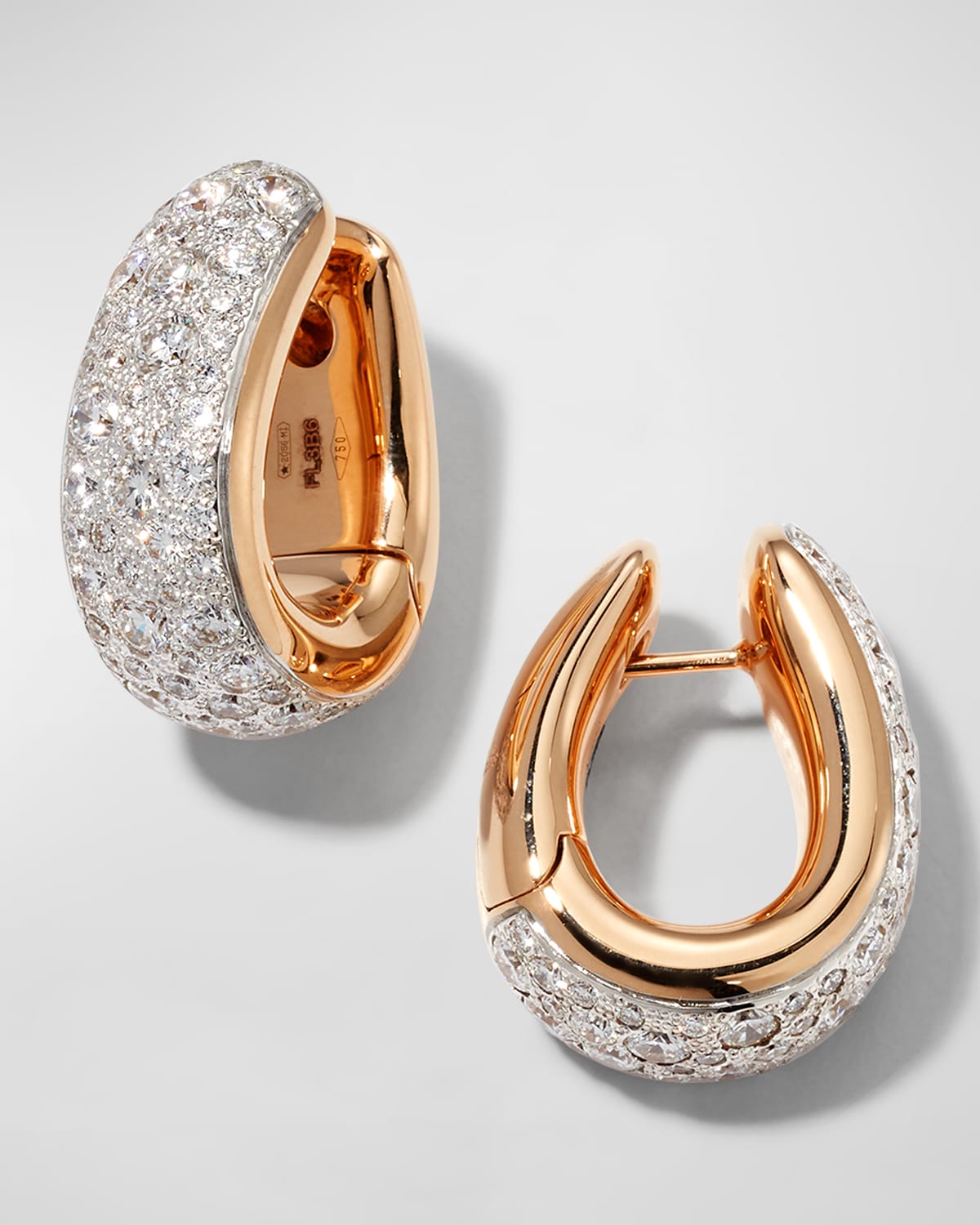 Pomellato Iconica 18k Rose Gold Huggie Hoop Earrings | Neiman Marcus