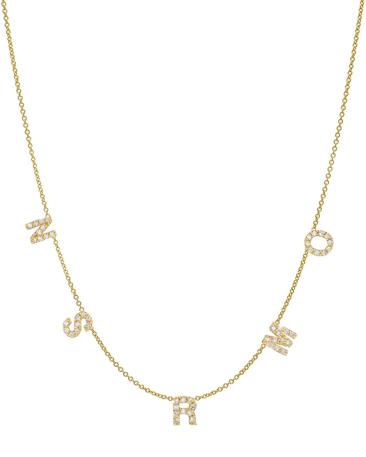 Zoe Lev Jewelry Mini Diamond Initial Space Necklace, Four | Neiman Marcus