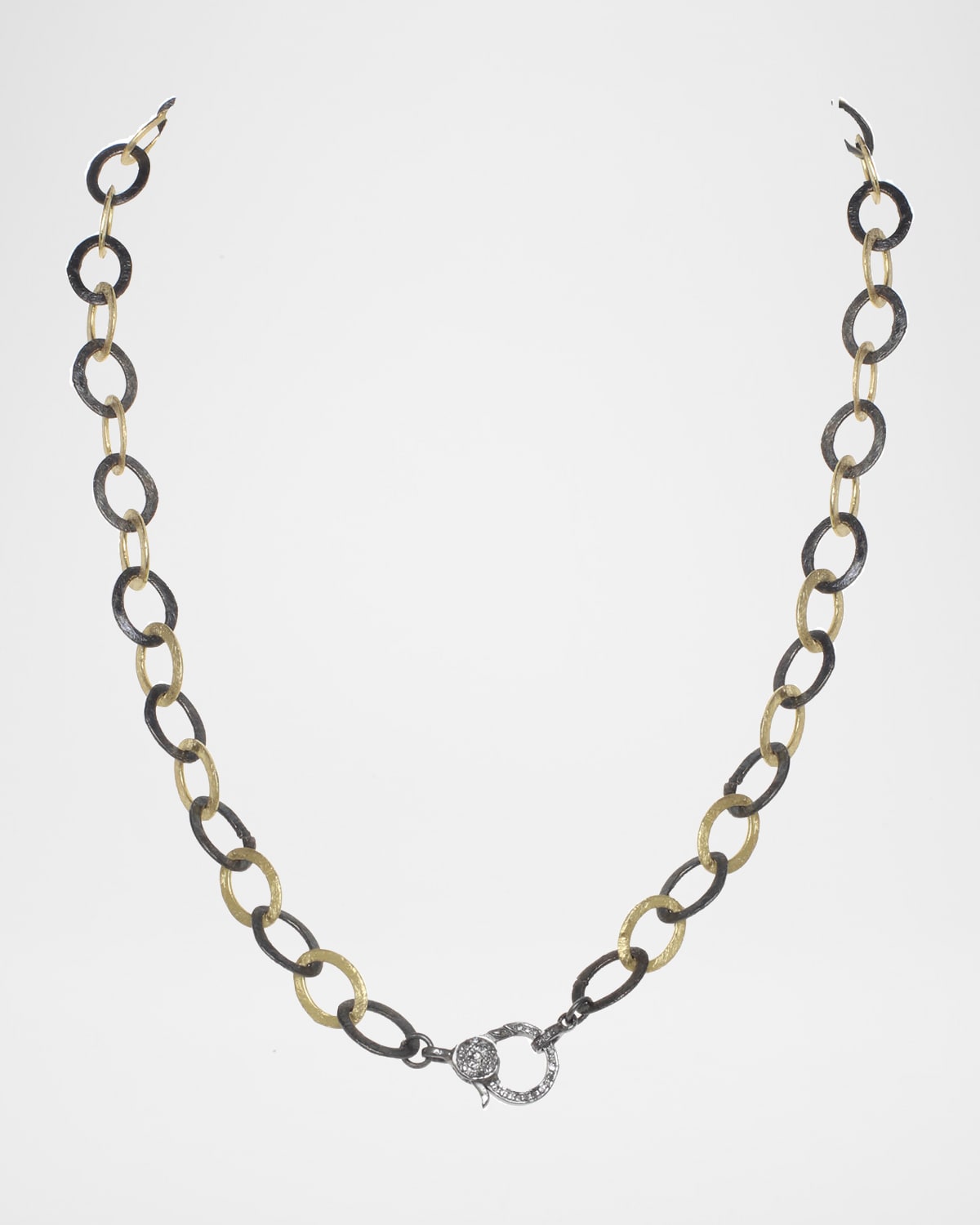 Margo Morrison Rhodium Finish Sterling Silver Chain with Diamond Clasp ...