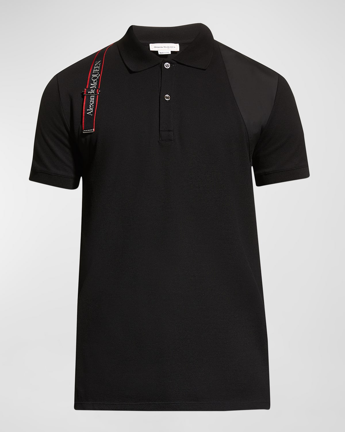 Alexander McQueen Men's Logo-Tape Polo Shirt | Neiman Marcus