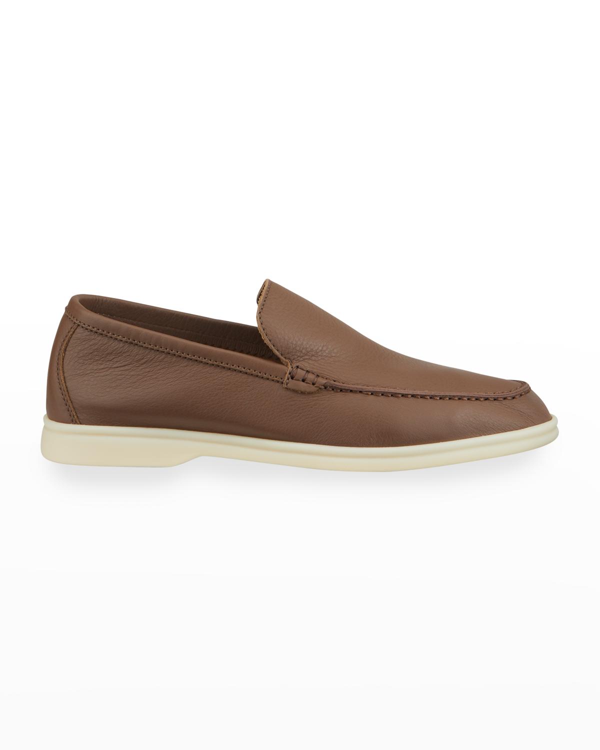 Loro Piana Men's Summer Walk Calf Leather Loafers | Neiman Marcus