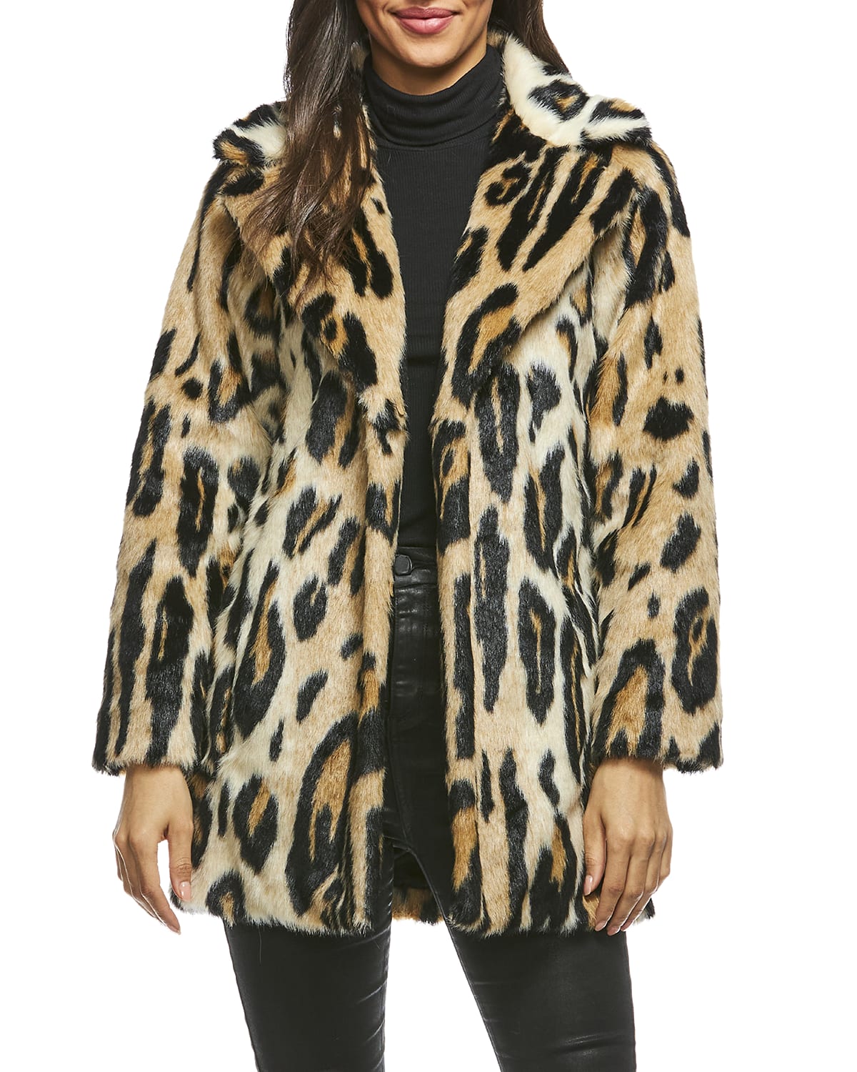 leopard print coat pink fur collar