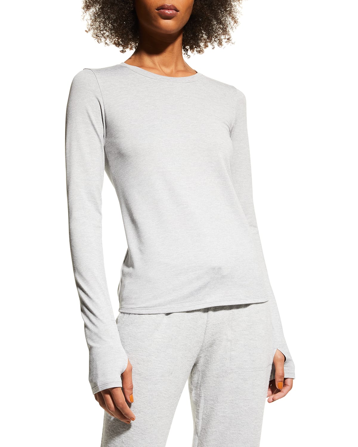 Alo Yoga Seamless Cable Knit Fleece Long Sleeve Crop Top Neiman Marcus