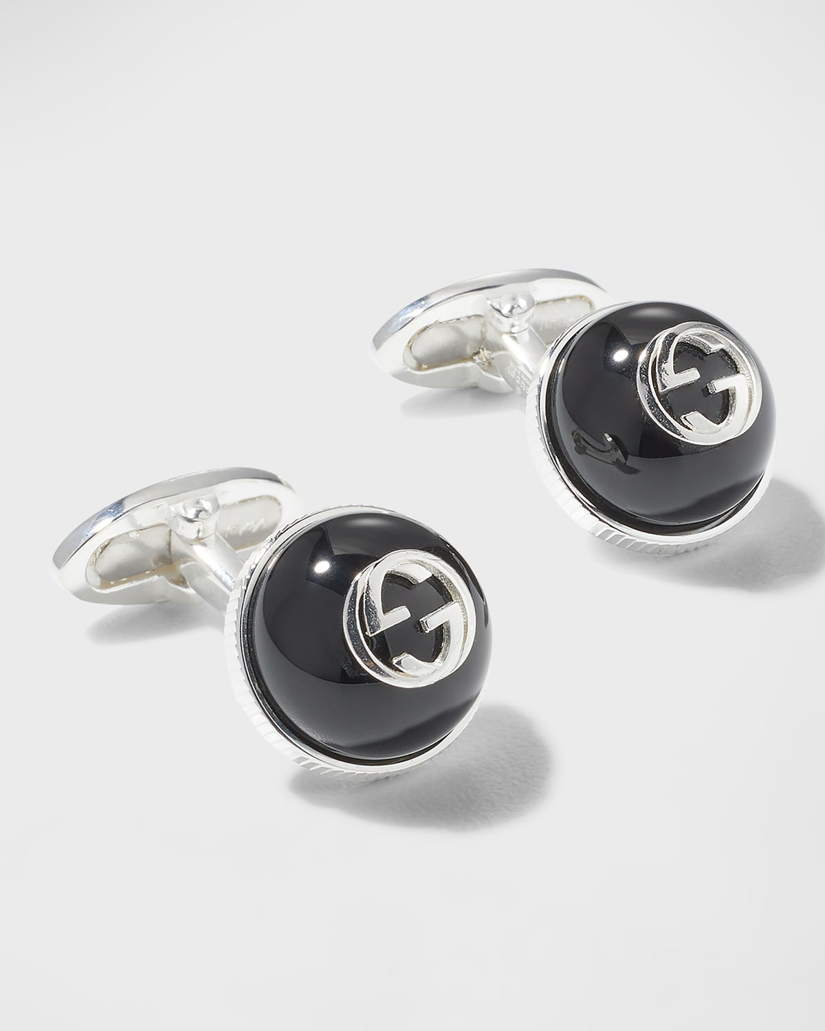 Gucci Men's Marmont GG Aged Silver Cufflinks Neiman Marcus