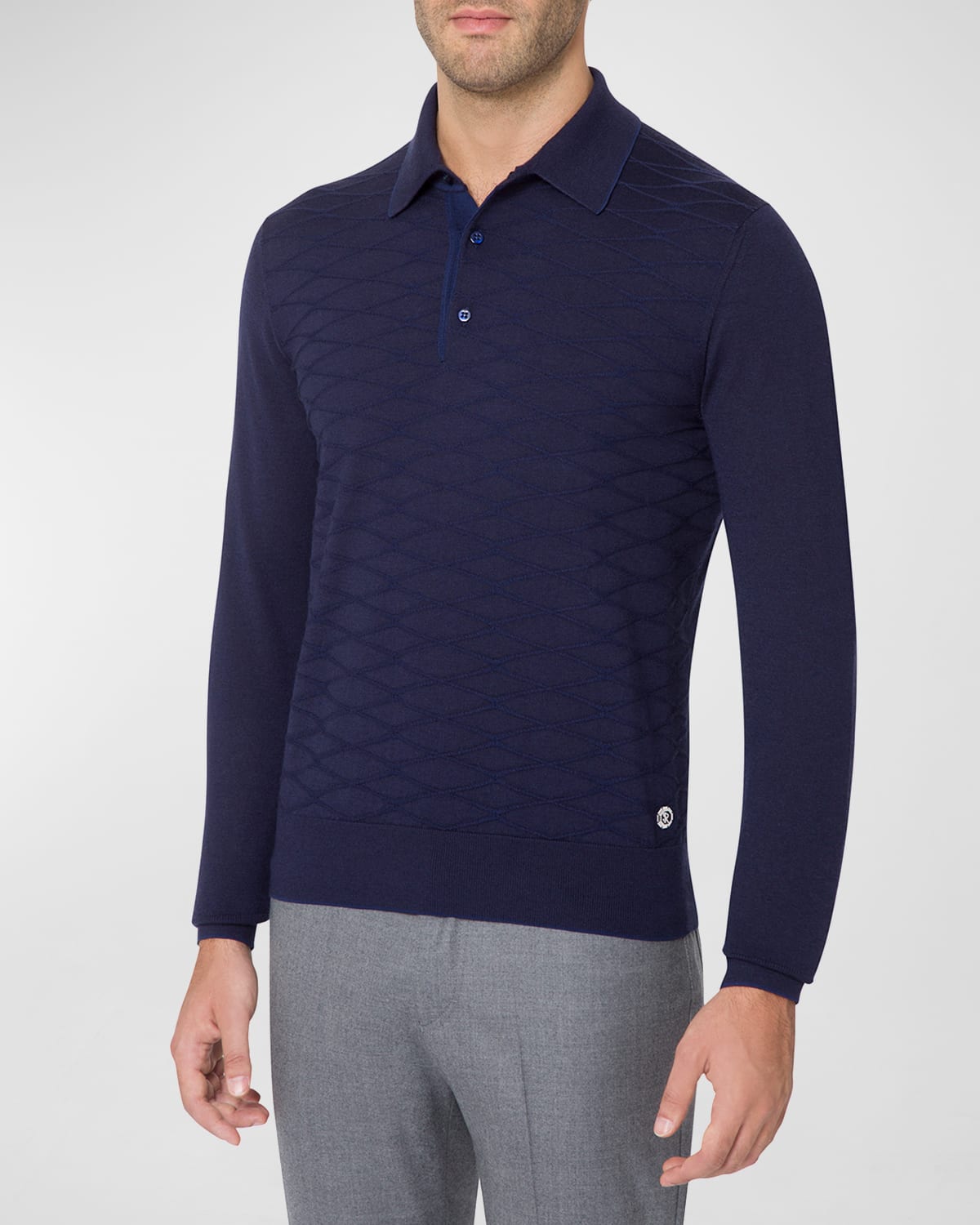 Stefano Ricci Men's Cashmere-Silk Polo Sweater | Neiman Marcus