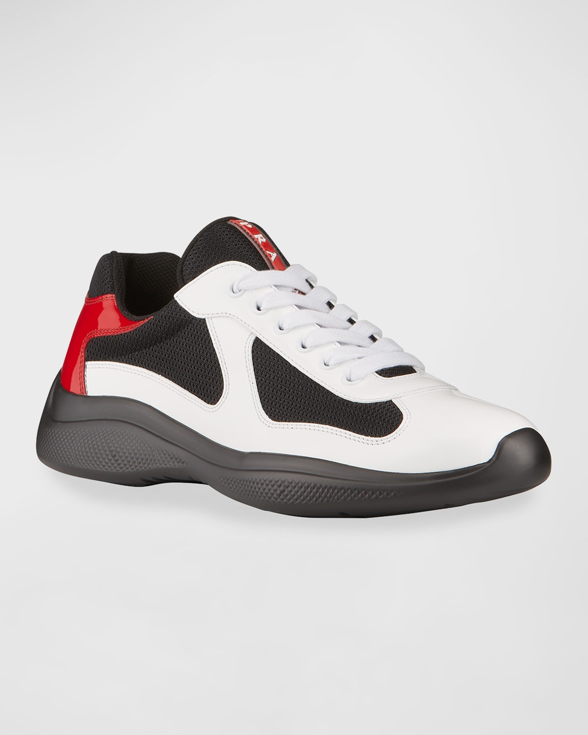 Prada Men's New America'S Cup Leather Low-Top Sneakers