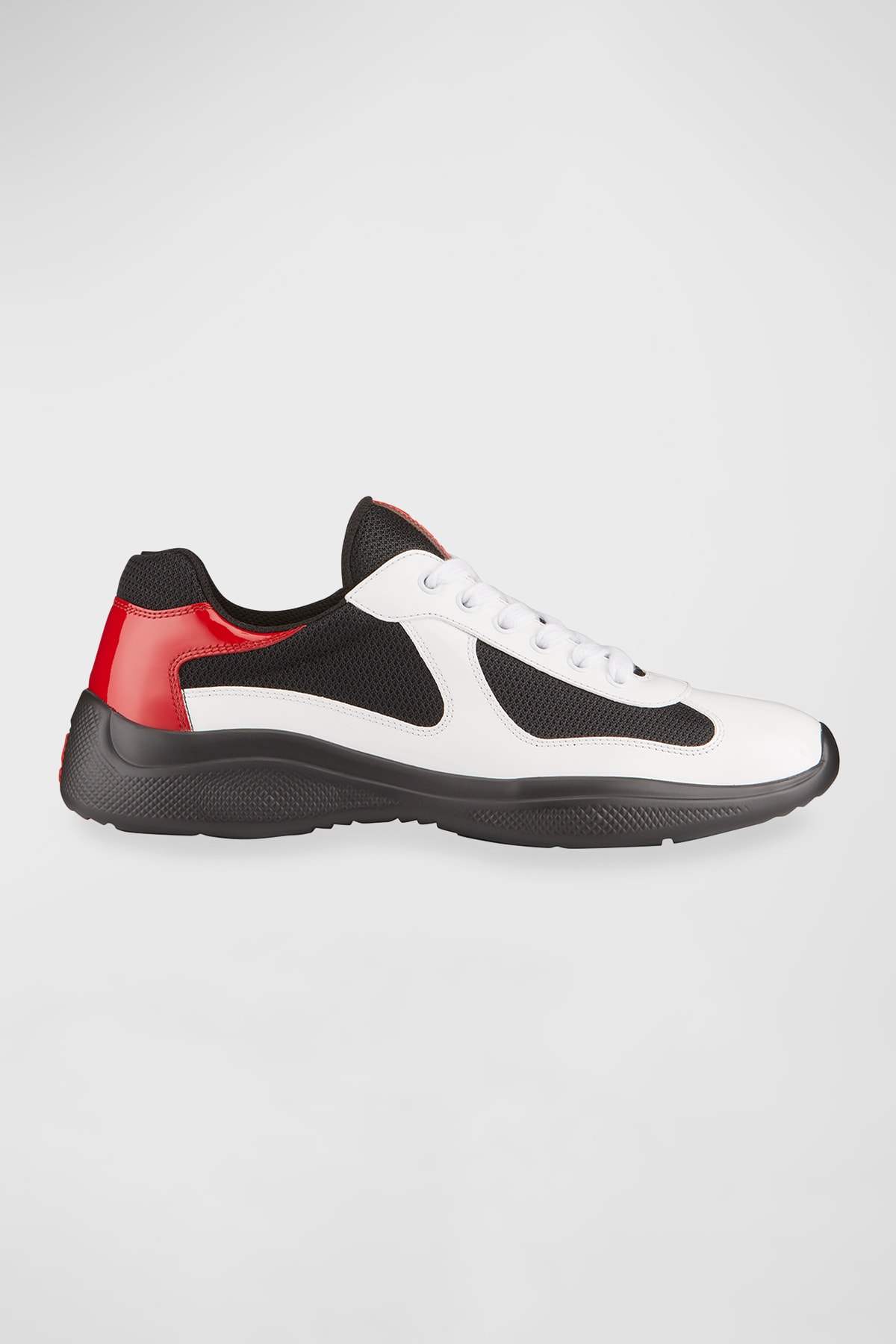 Prada Men's New America'S Cup Leather Low-Top Sneakers