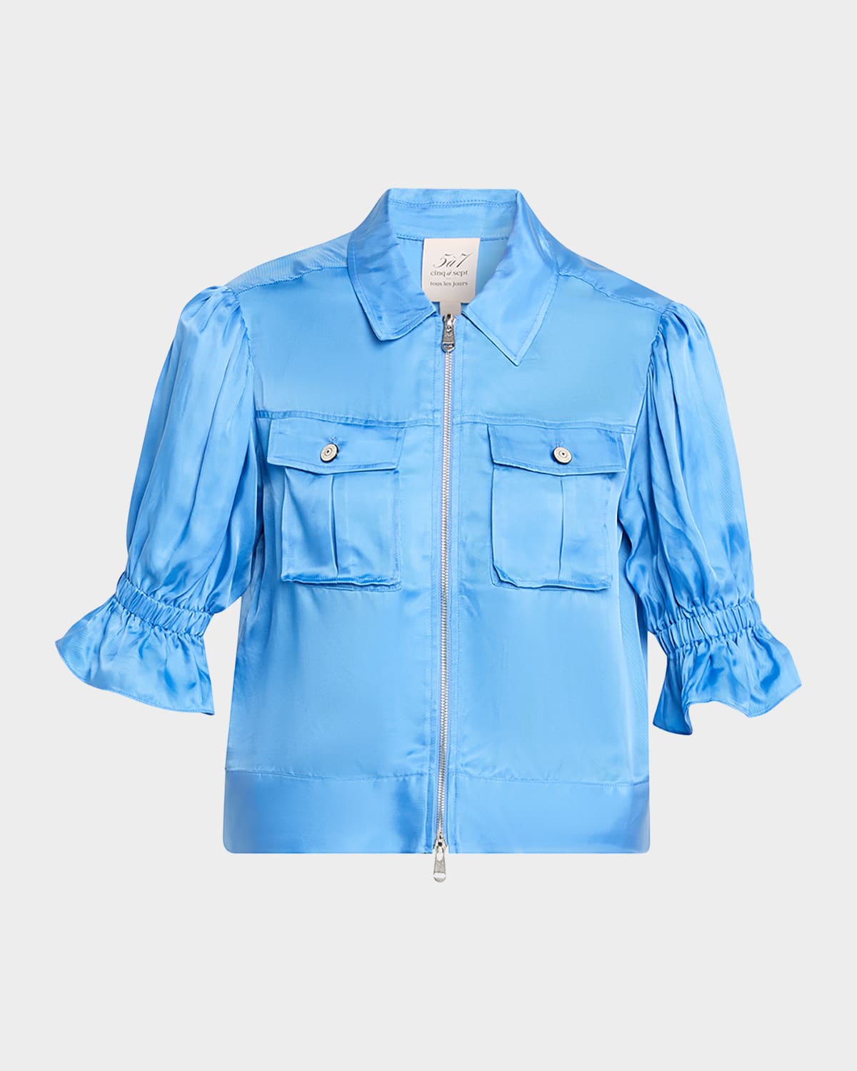 holy2943★ Holly Short-Sleeve Sateen Jacket | Neiman Marcus