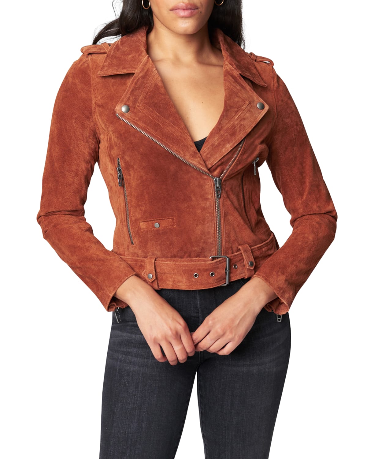 rust suede moto jacket