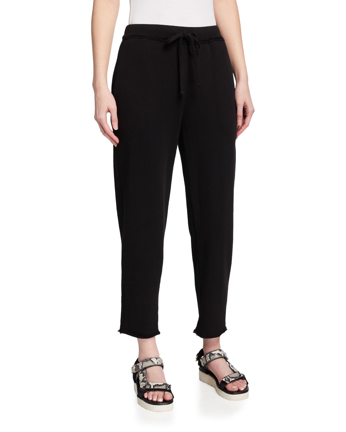 Eileen Fisher Petite Organic Cotton French Terry Ankle Track Pants ...