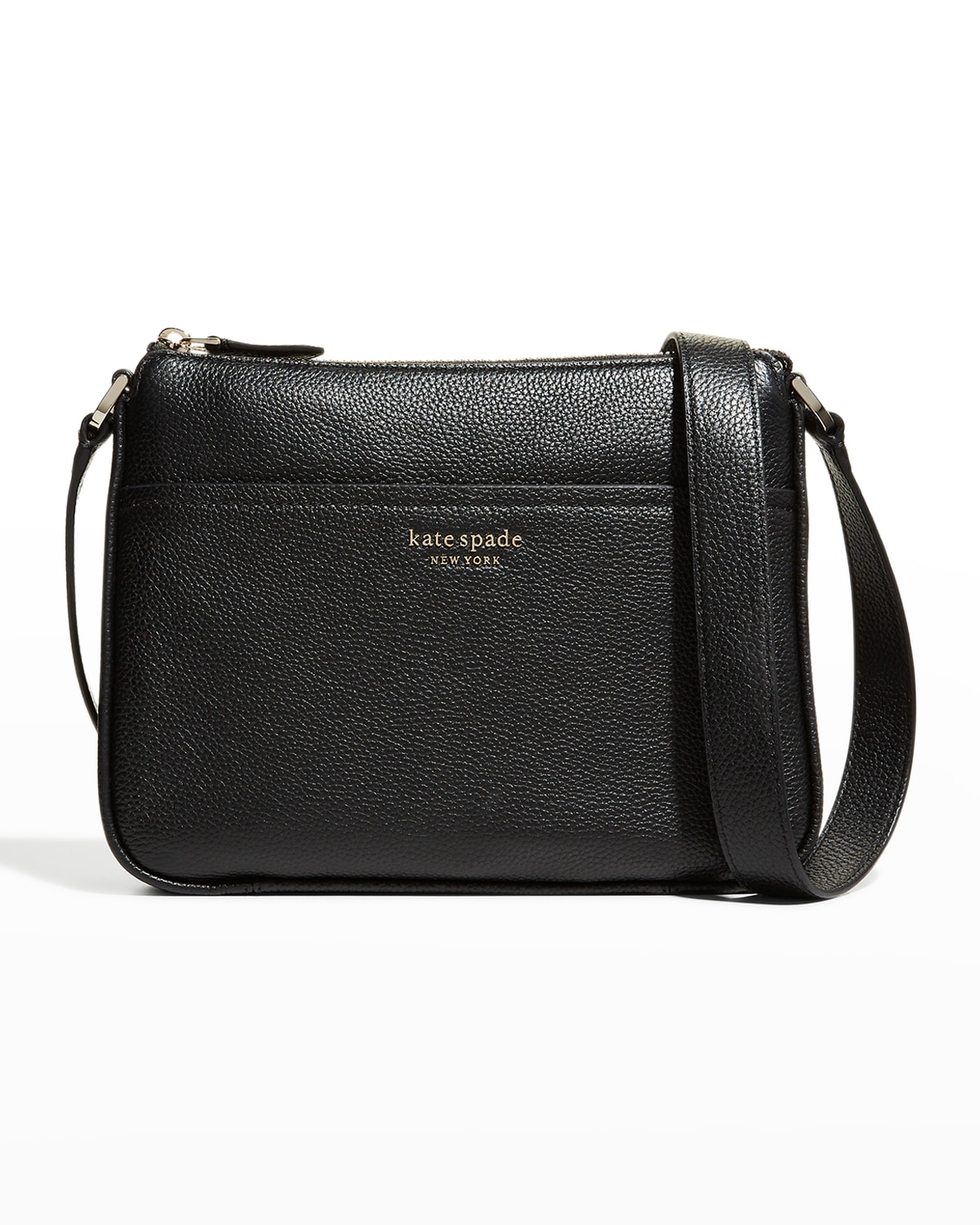 kate spade new york double zip leather crossbody bag | Neiman Marcus