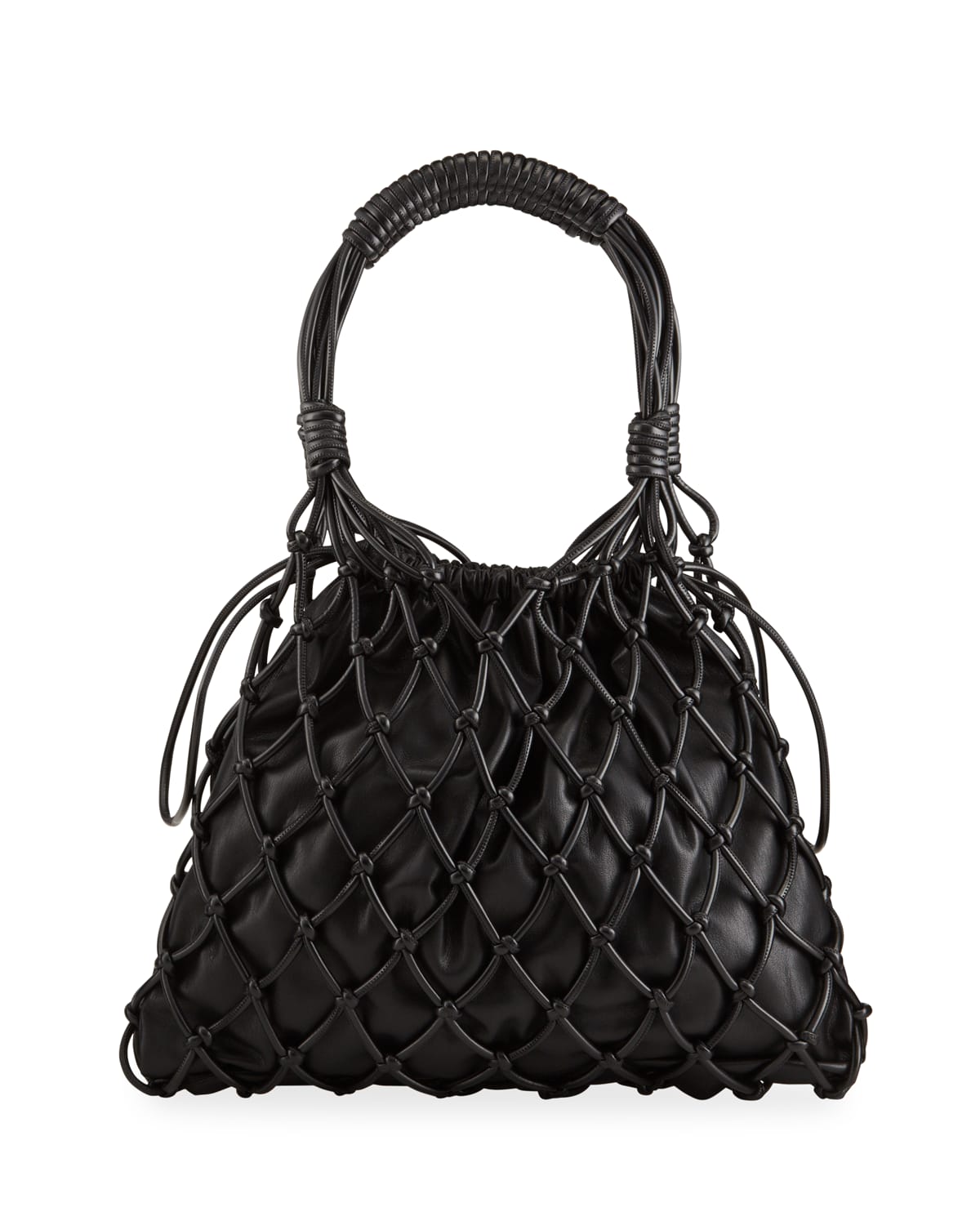 Nanushka Naiya Net Faux-Leather Top-Handle Bag | Neiman Marcus