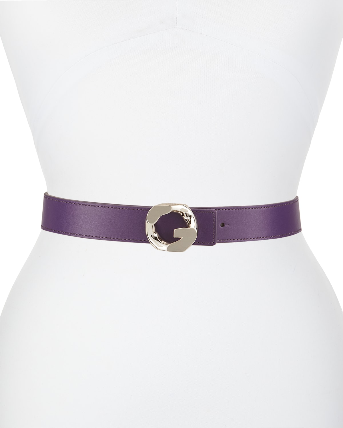 Akris Trapezoid Buckle Leather Belt | Neiman Marcus