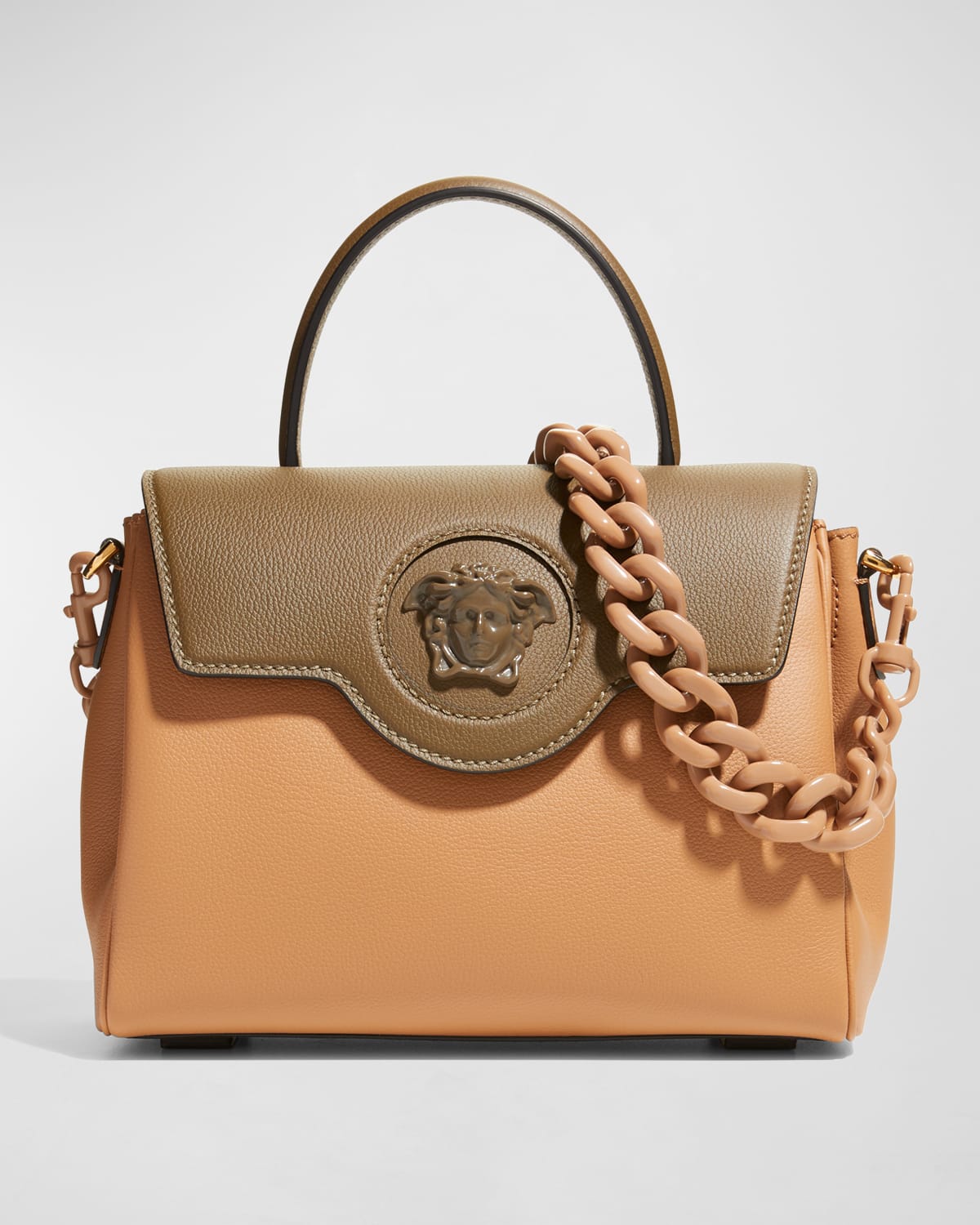 Versace La Medusa Studded Leather TopHandle Bag Neiman Marcus