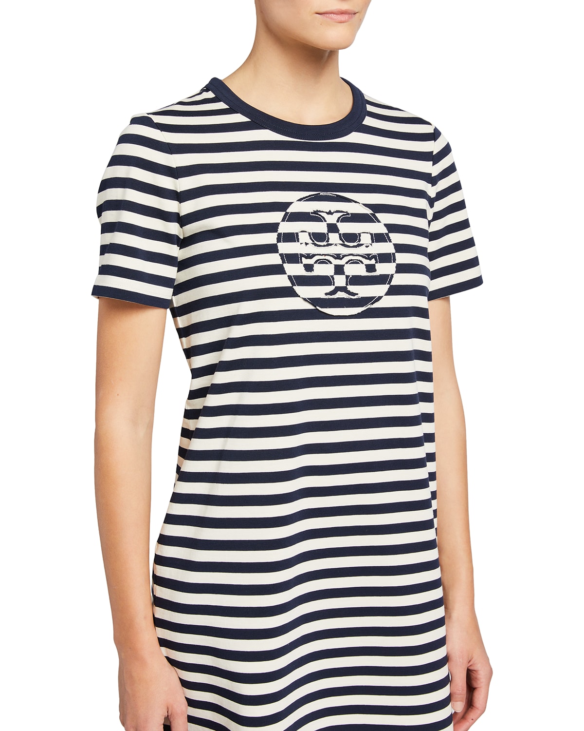 Tory Burch Striped Logo T-Shirt Dress