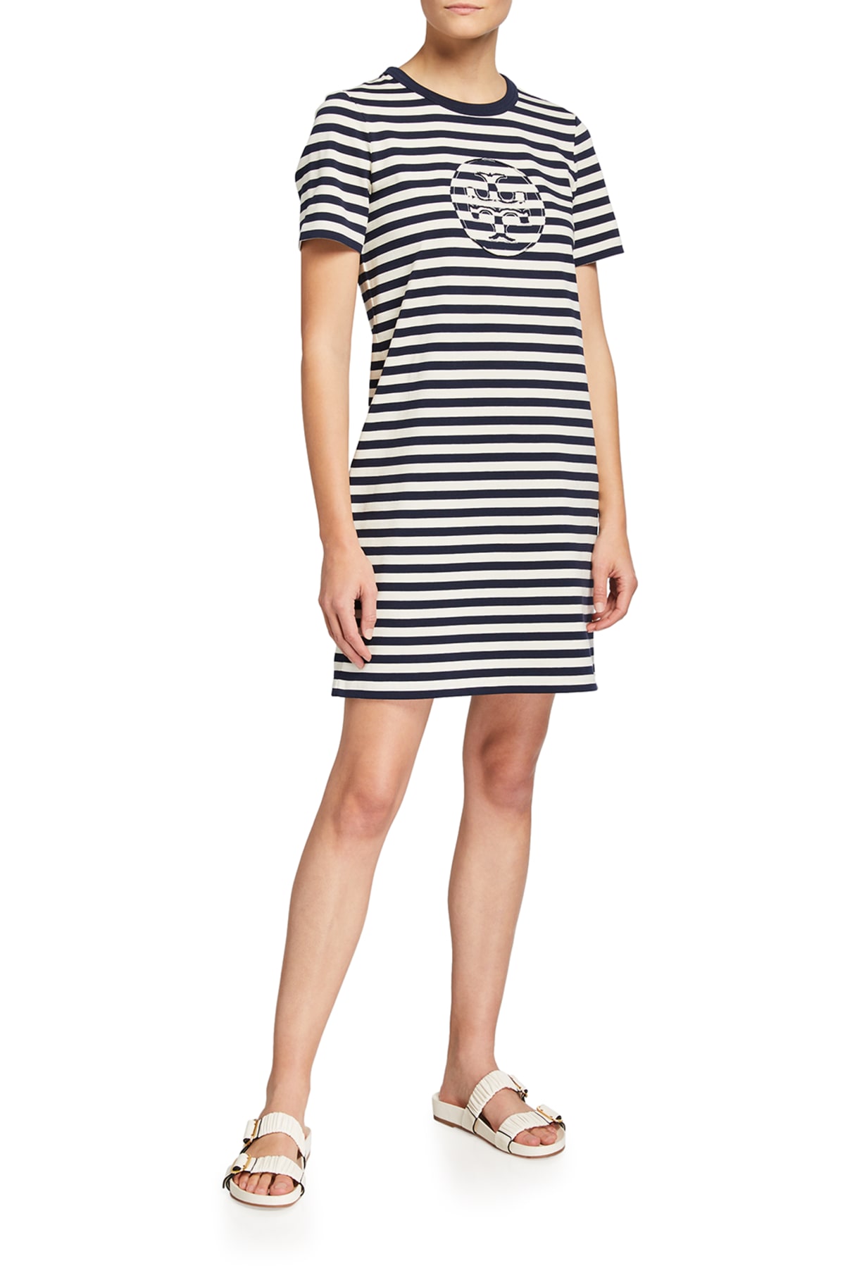 Tory Burch Striped Logo T-Shirt Dress