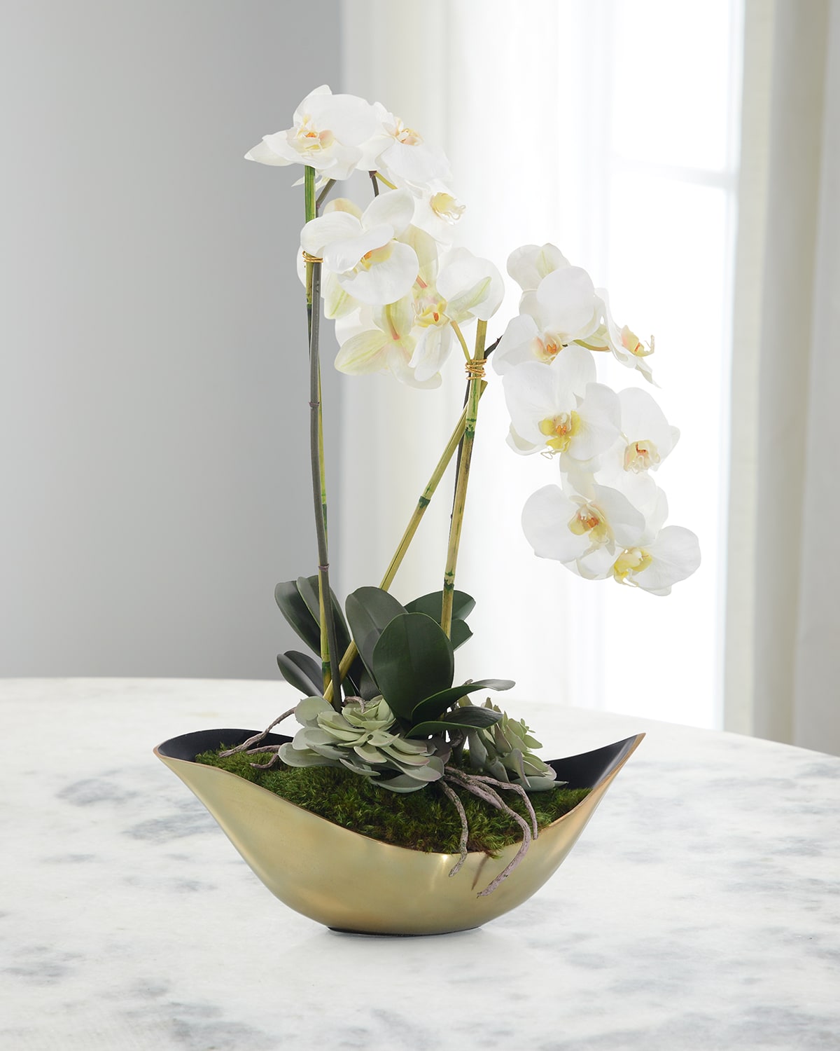 John-Richard Collection Orchid Romance in Ceramic Pedestal Vase ...