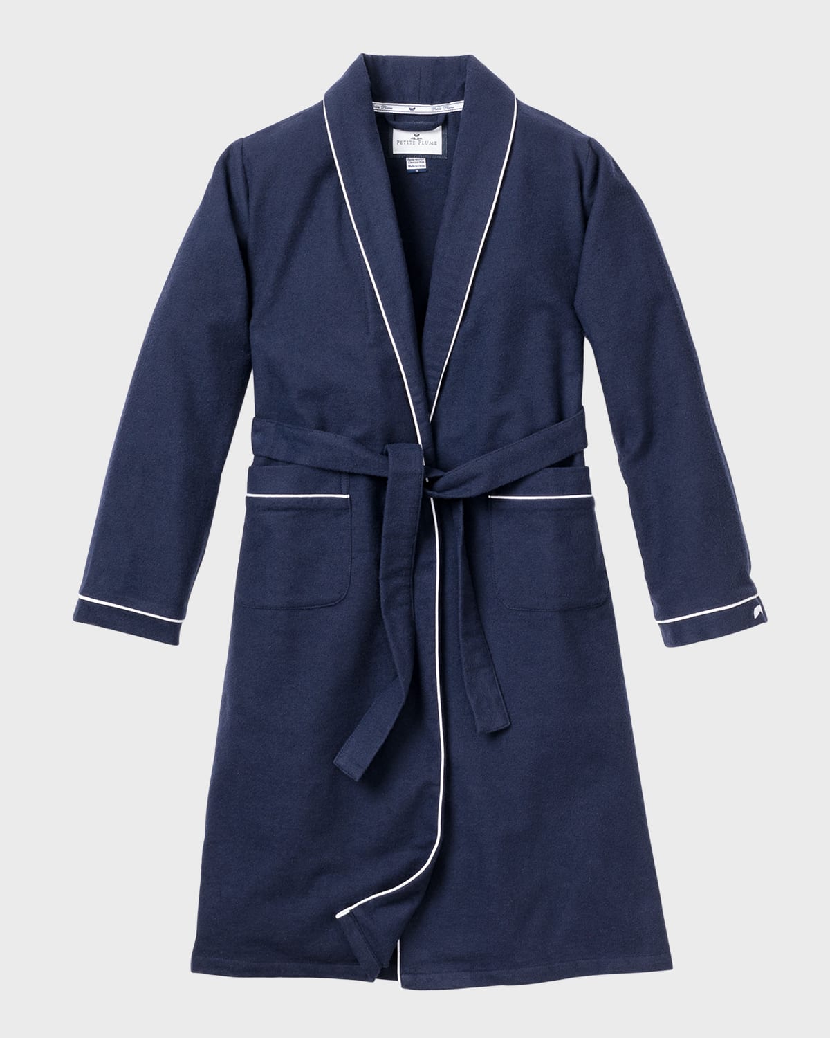 Petite Plume Men's Piped Silk Long Robe Neiman Marcus