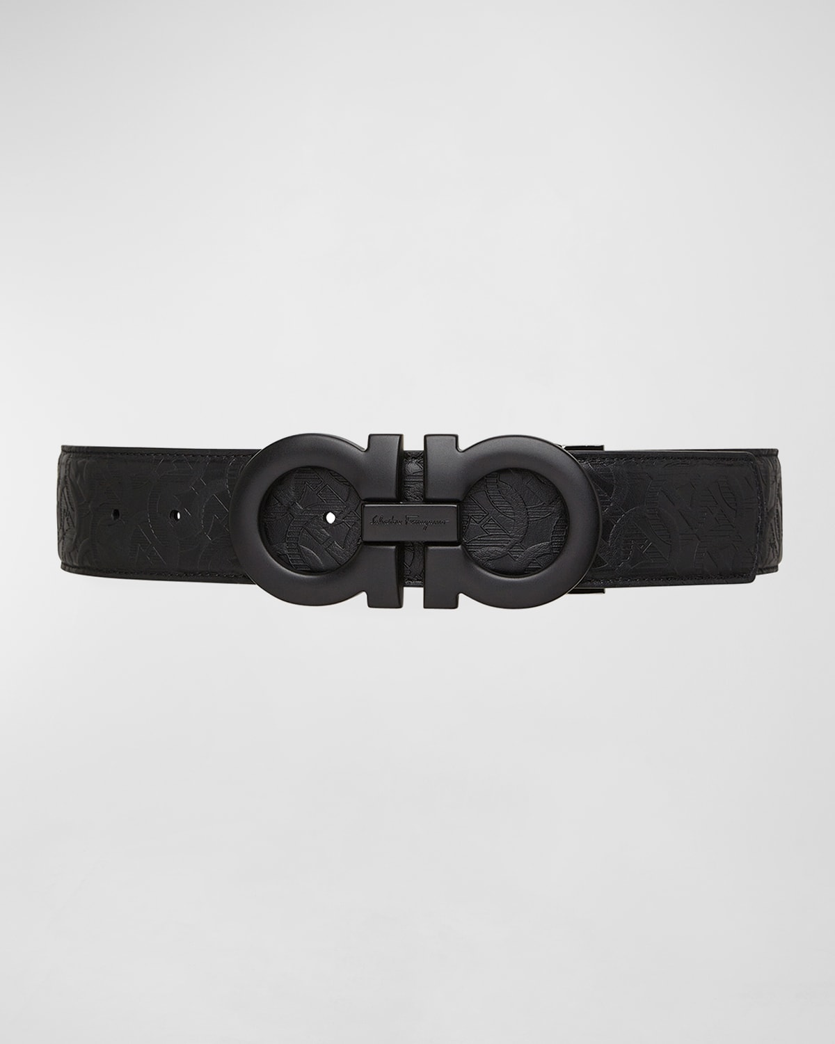 Ferragamo Men Knurled Buckle Two-Tone Reversible Gancini Belt