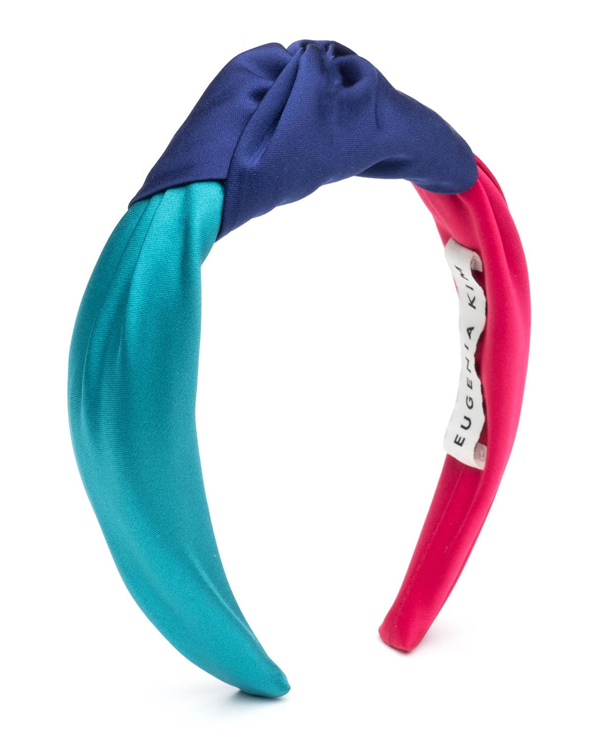 Eugenia Kim Karyn Knotted Aqua Colorblock Nylon Headband Karyn Knot Headband – Eugenia Kim main image 3