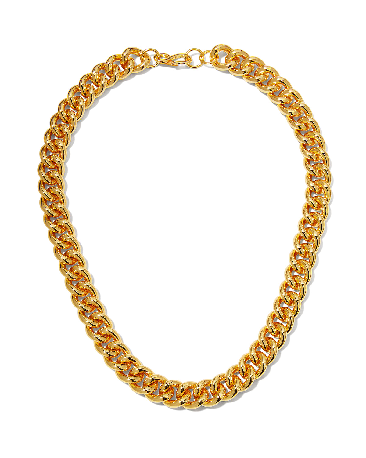Jay Lane Polished Gold Rectangular Link Necklace with SHook