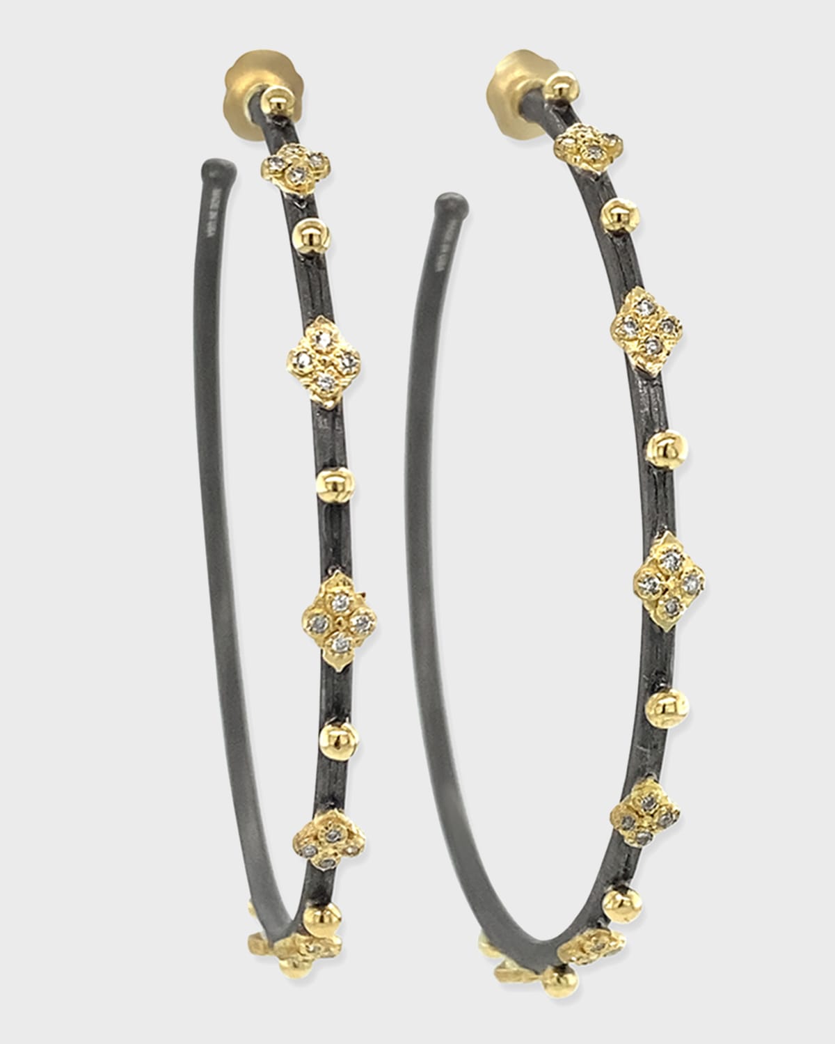 Diamond & Blackened Two-Tone Crivelli Hoop Earrings main image 0