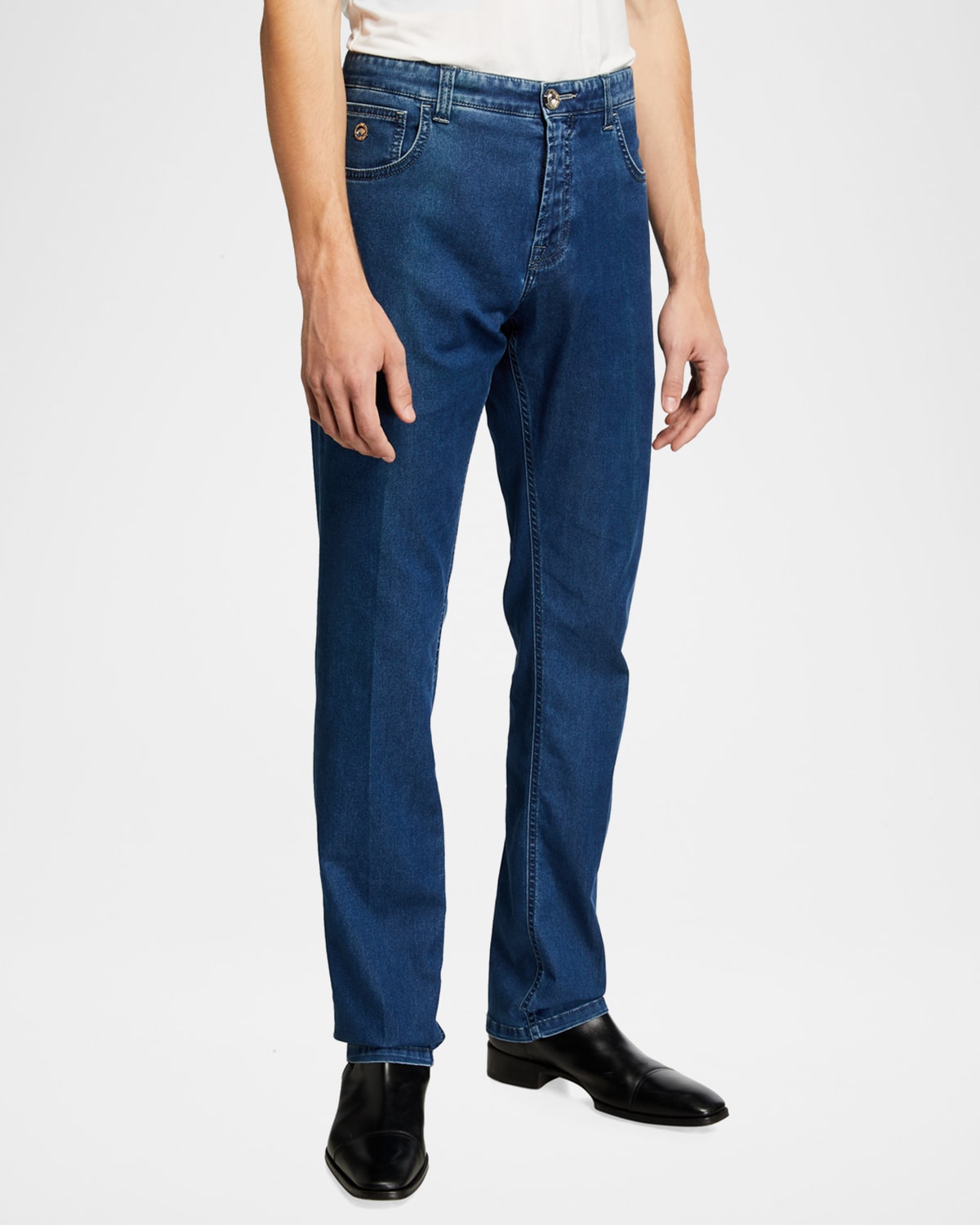 Stefano Ricci Men's Faded Slim-Straight Jeans | Neiman Marcus