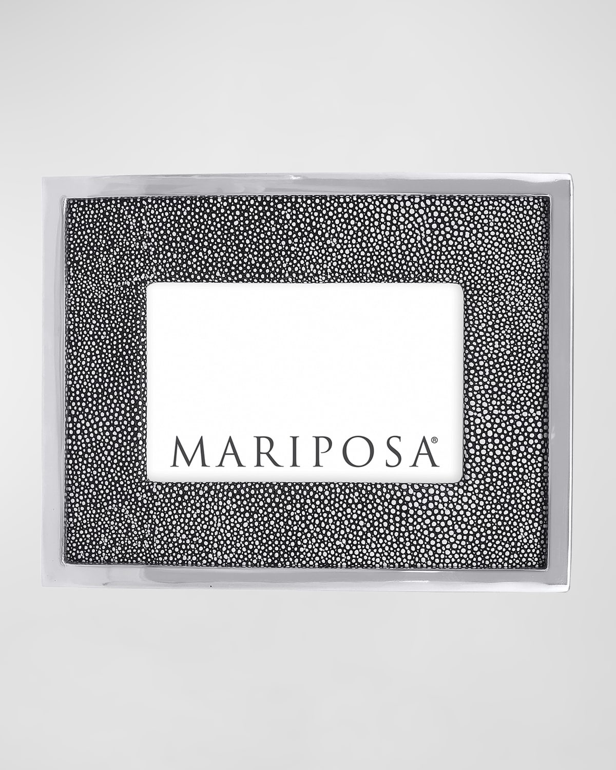 Mariposa Blue Leather w/ Metal Border Frame, 5" x 7" Neiman Marcus