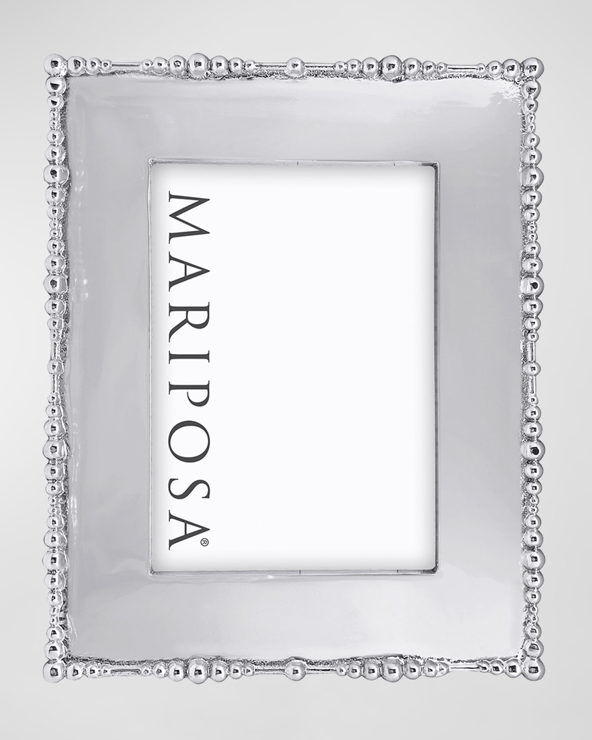 Mariposa Black Leather Photo Frame with Metal Border, 5" x 7" Neiman