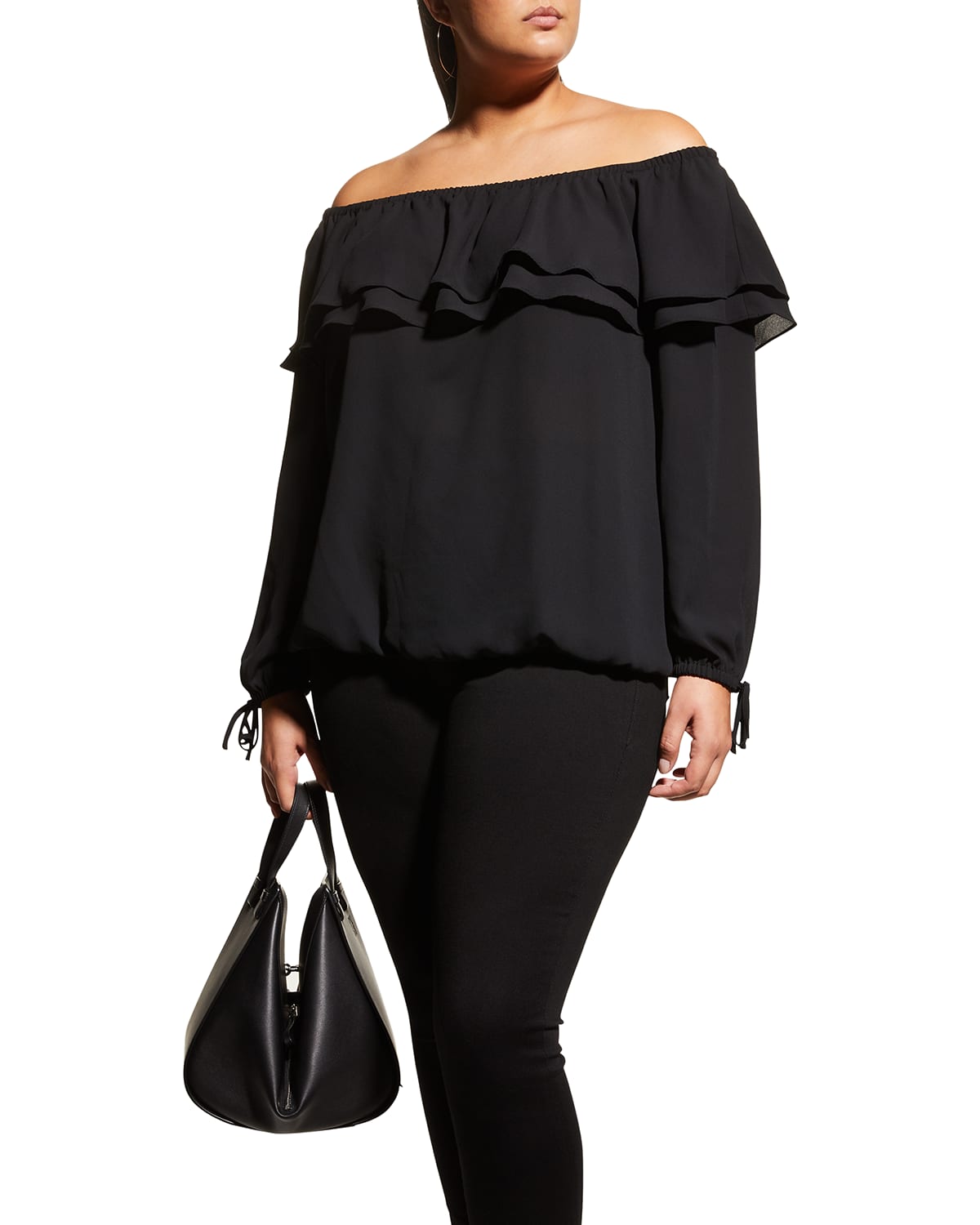 MICHAEL Michael Kors Plus Size Tiered Ruffle Off-Shoulder Peasant Top |  Neiman Marcus