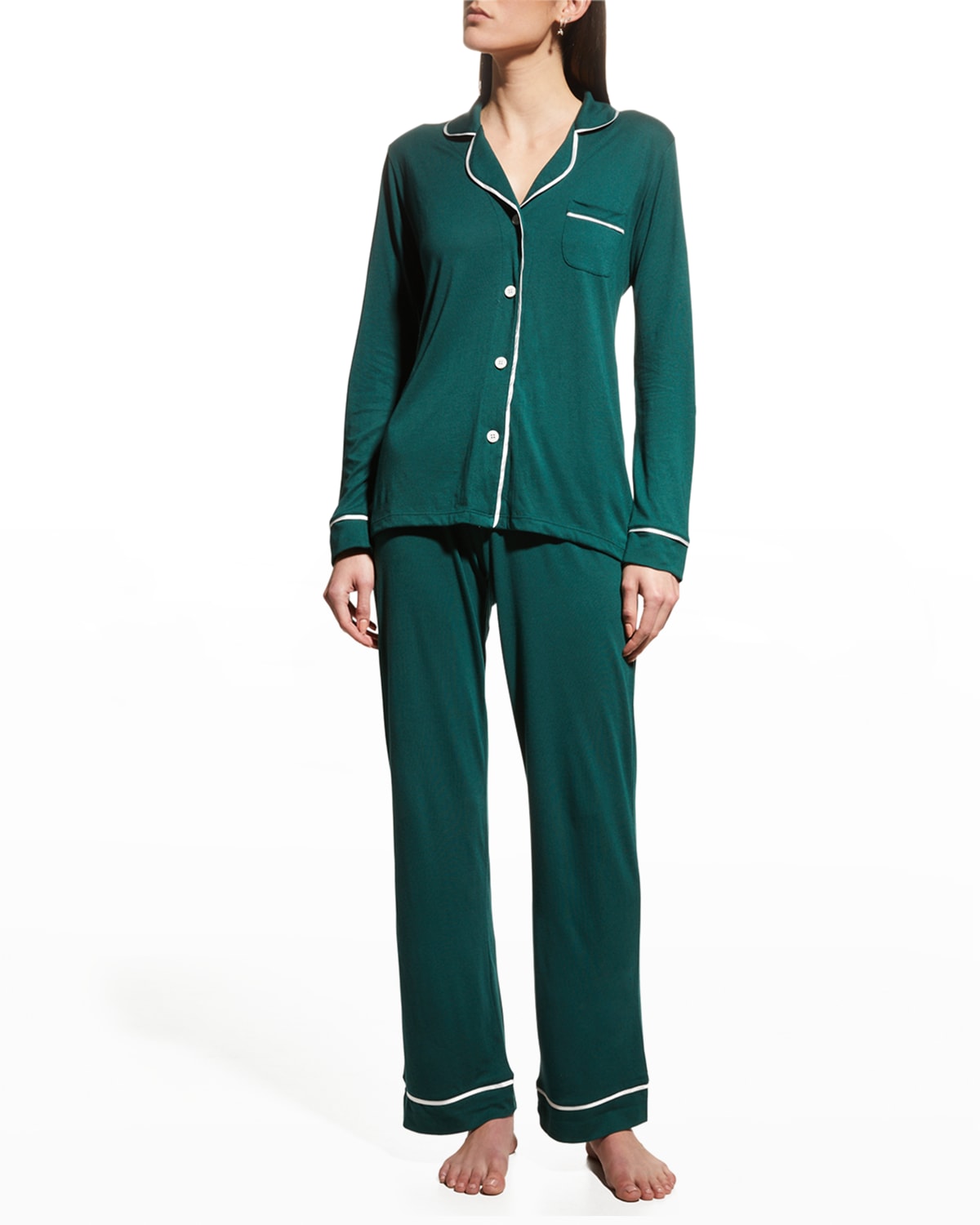 Hanro Moments Long Sleeve Pajama Set | Neiman Marcus