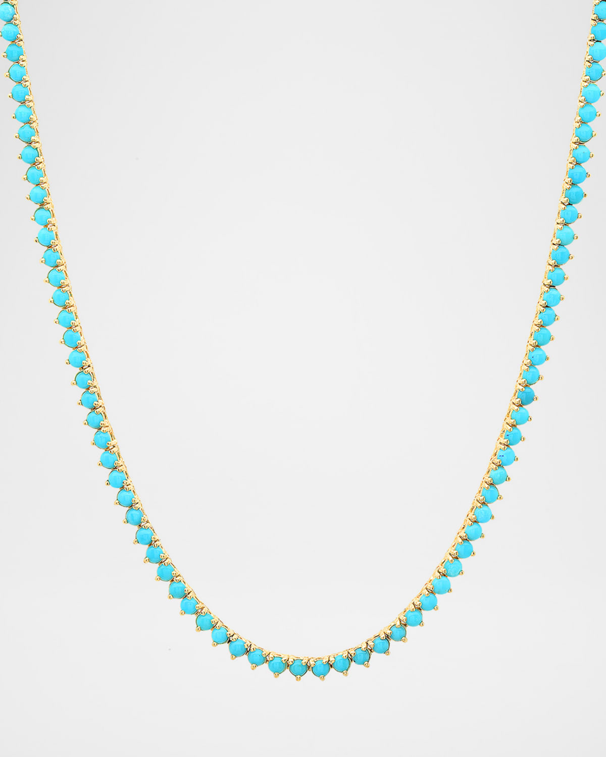 Turquoise 3 Prong Tennis Necklace