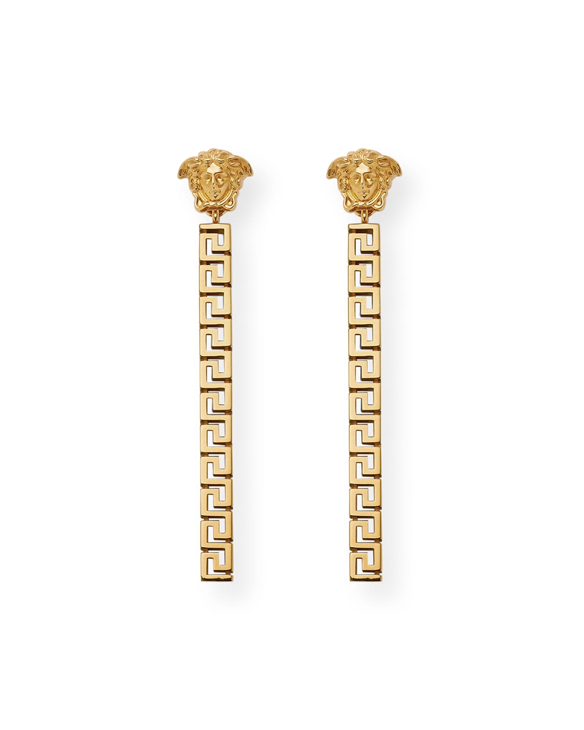 versace greca and medusa drop earrings