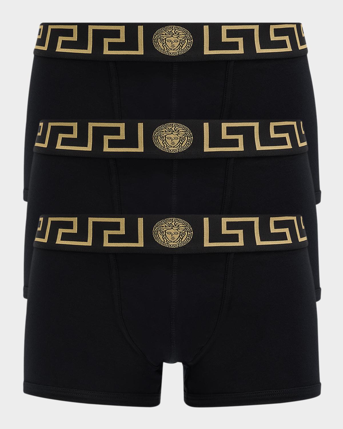 Versace Men's 3-Pack Low Rise Greca Trunk | Neiman Marcus