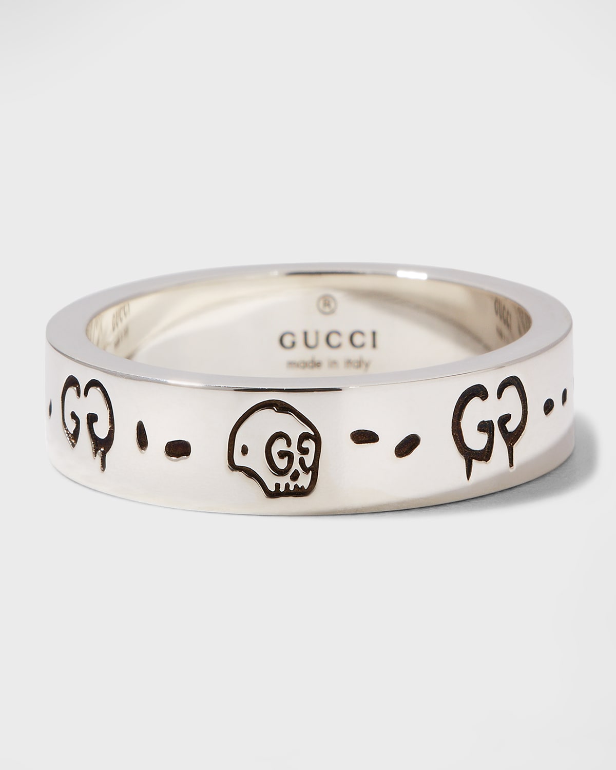 Gucci Ghost 4mm Sterling Silver Ring | Neiman Marcus