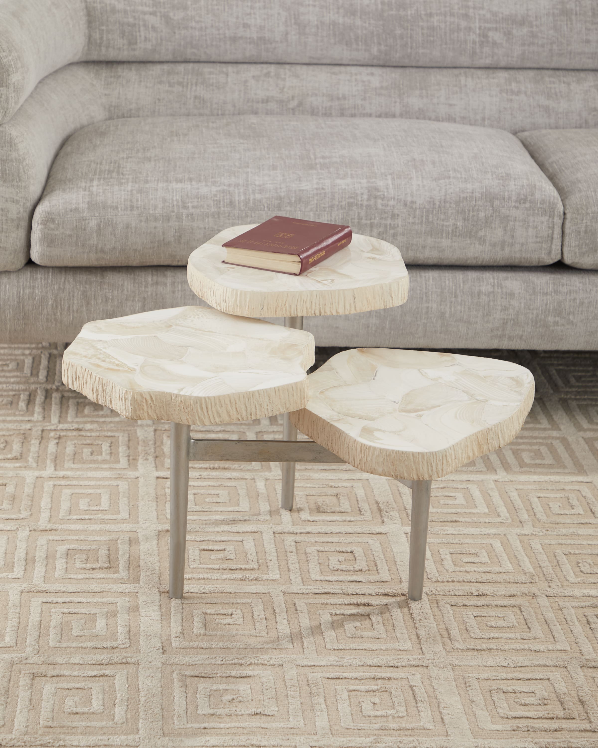 Palecek Fossilized Clam 2-Level Accent Table | Neiman Marcus