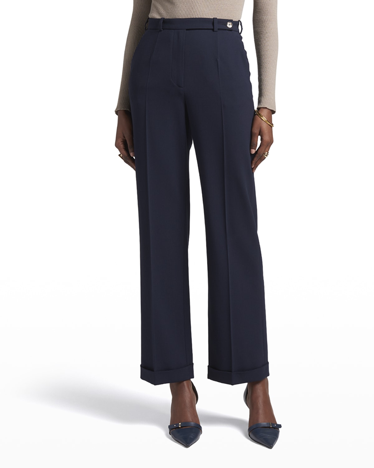 Giorgio Armani Magic Grosgrain-Waist Pants | Neiman Marcus