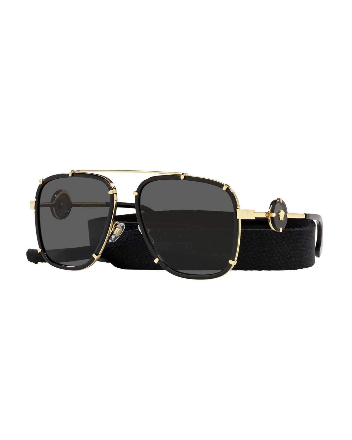 Versace Medusa Metal Aviator Sunglasses Neiman Marcus