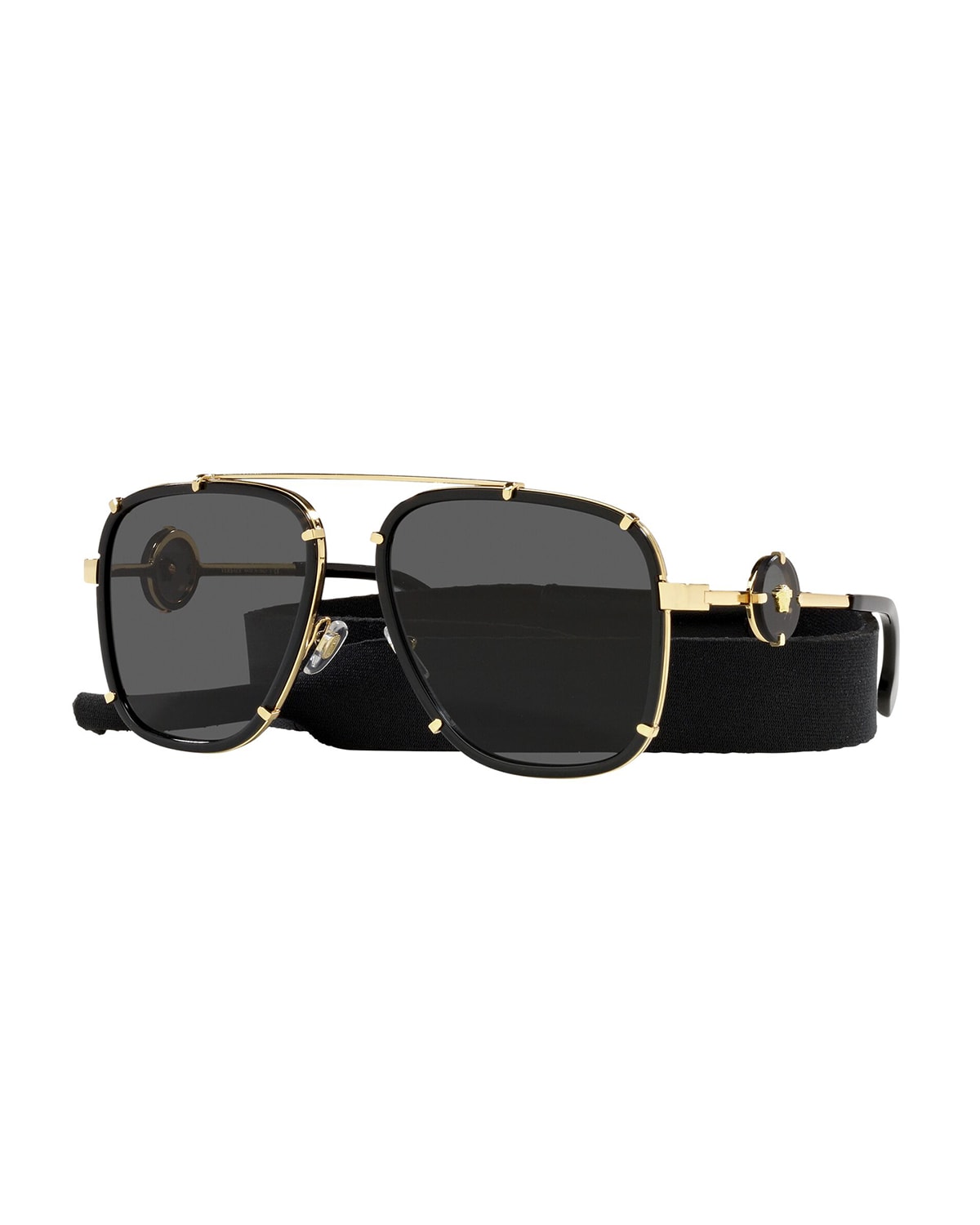 Versace Medusa Metal Aviator Sunglasses Neiman Marcus 